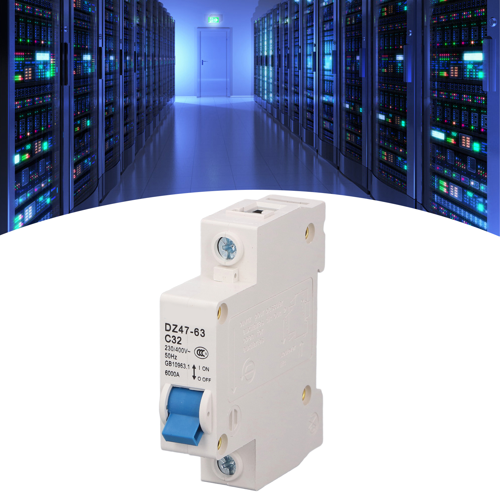 Leitungsschutzschalter Dz47-63 C32 1p 230 V/400 V 32 A, Din-schienenmontage, 6000 A Schaltleistung