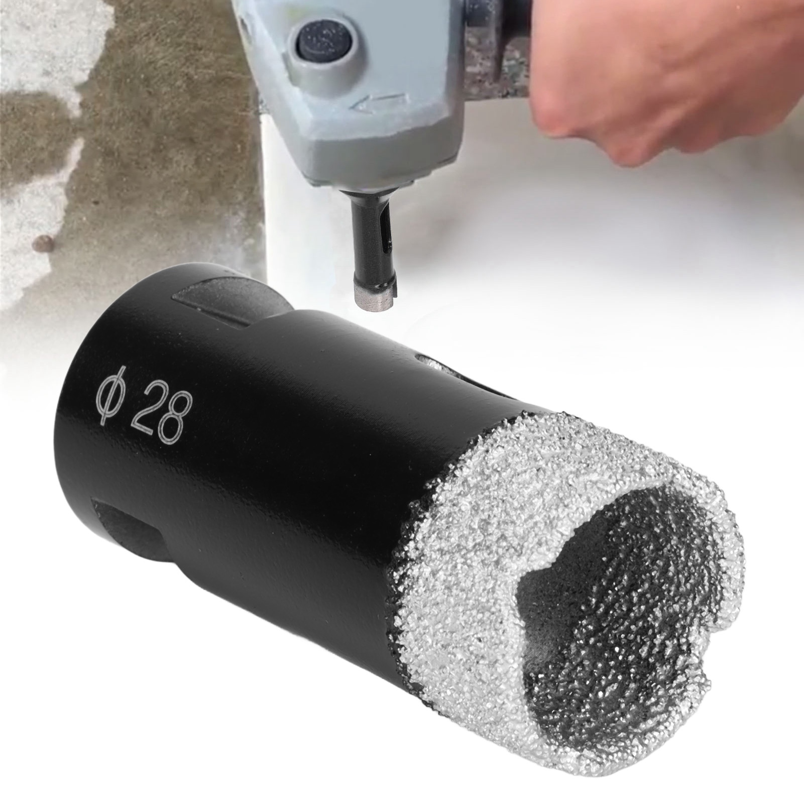 Vakuumgelöteter Diamantbohrer M14, Schwarzgelöteter Bohrer M14, 28 Mm