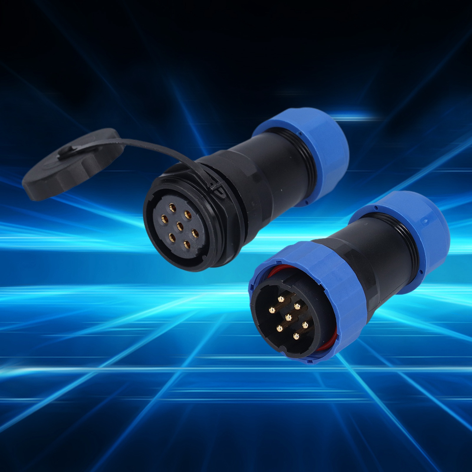 Wasserdichter Luftfahrtstecker Sp28 (ip68), Stecker/buchse, 380 V, 25 A, 7 Pins.