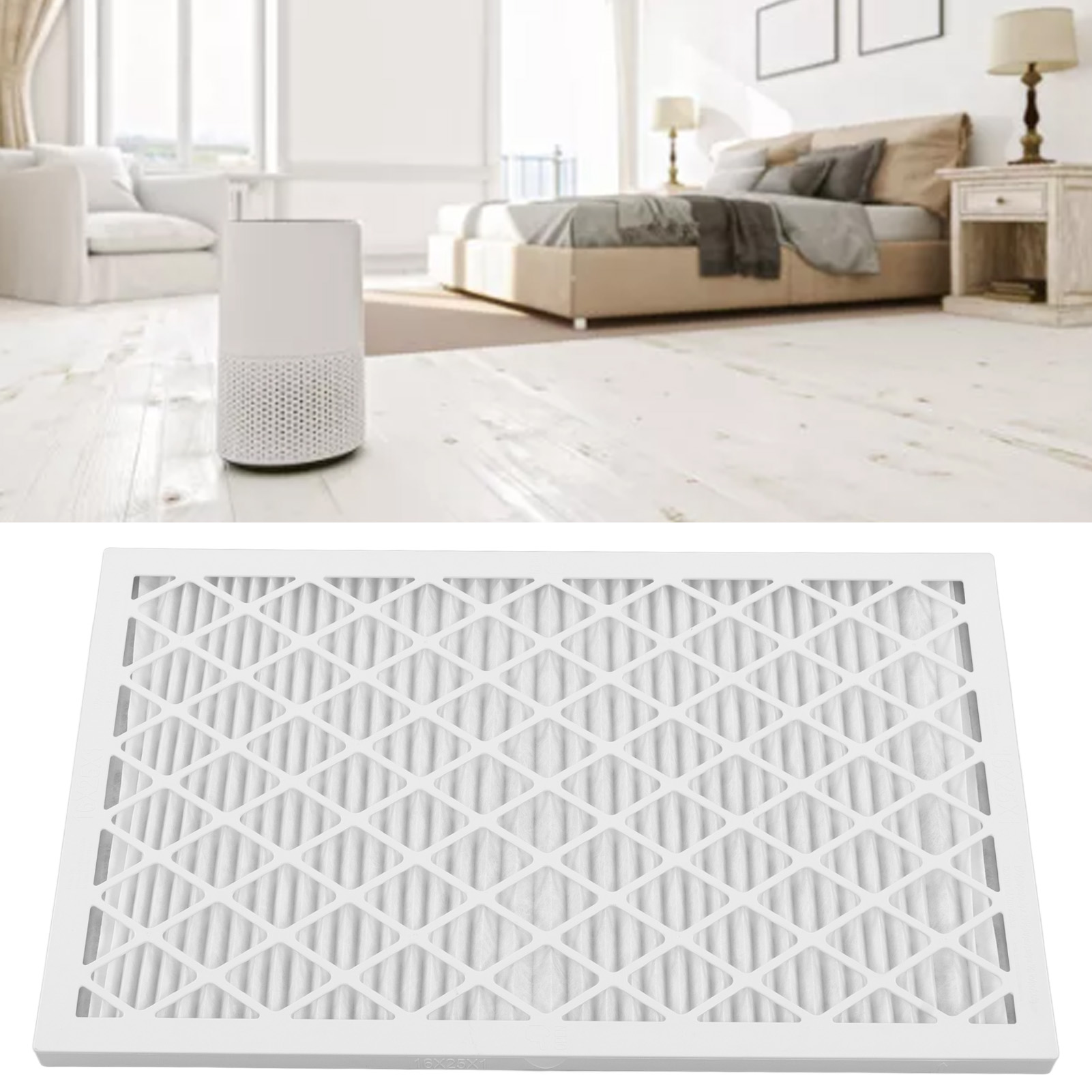 Merv-8-luftfilter, 40,6 X 63,5 X 2,5 Cm, Für Zentrale Klimaanlagen Und Heizkessel, Mit 1 Wiederverwendbarem Rahmen Und 6 Hva-filtern. Tiefplissierter Luftreiniger Für Verbesserte Luftqualität Zu Hause
