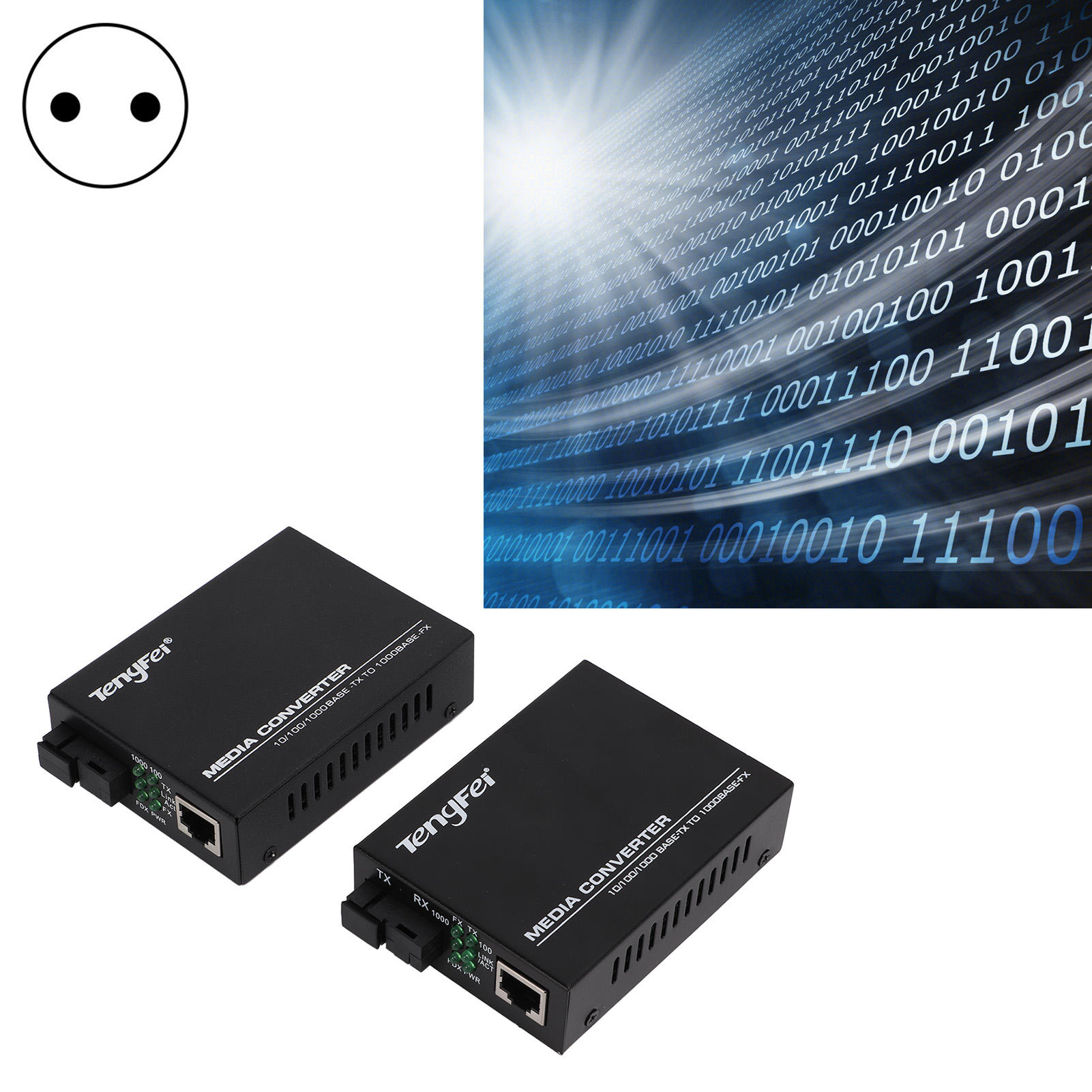 Gigabit-a/b-glasfaser-transceiver, Telekommunikationsqualität 100 Mbit/s/gigabit, Singlemode, Einzelfaser, Einzelkern, Optoelektronischer Wandler, 20 Km, 100–240 V, Europäischer Standard