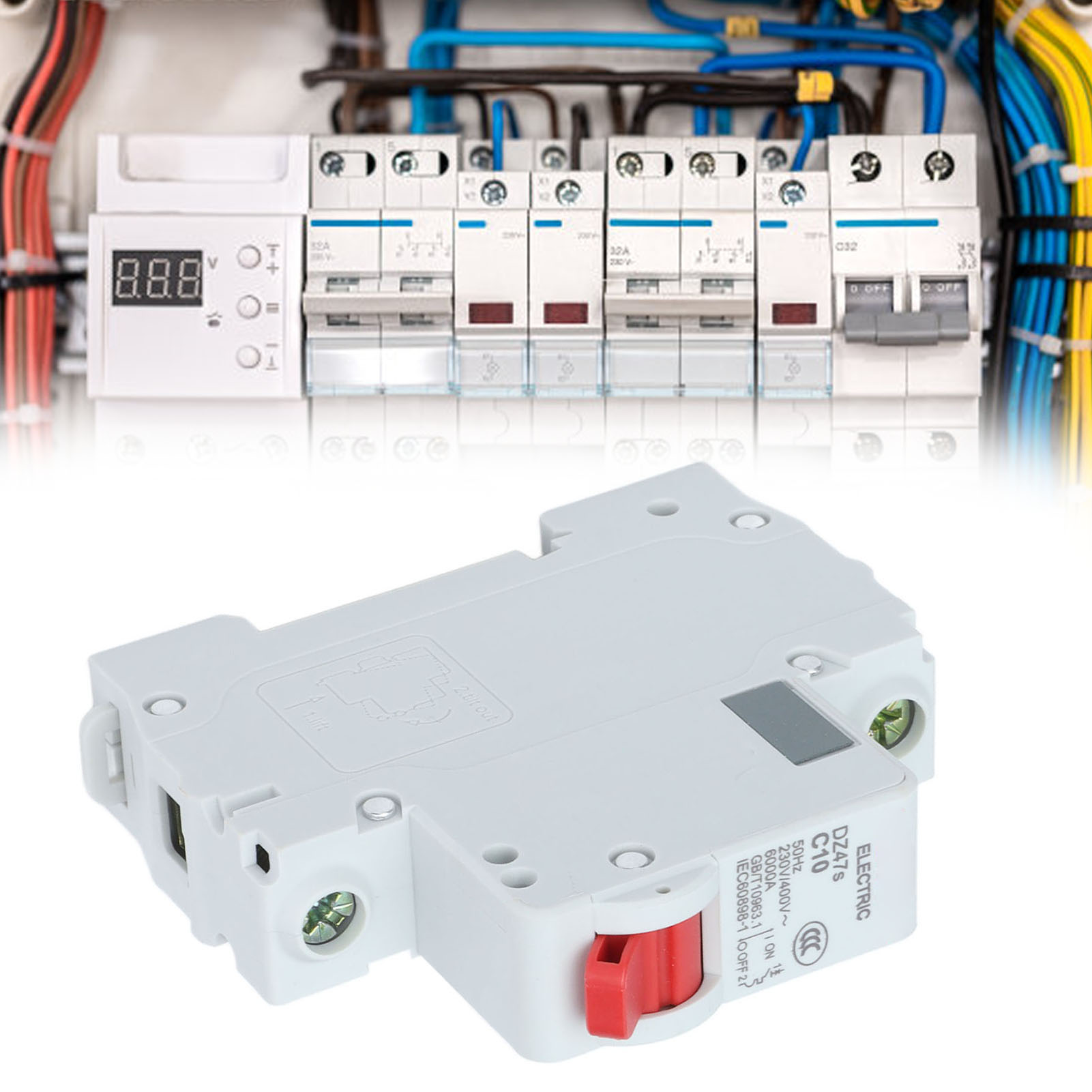 Leitungsschutzschalter Dz47s C10 1p 10 A, Din-schienenmontage, Niederspannung 230 V/400 V, Abschaltvermögen 6000 A