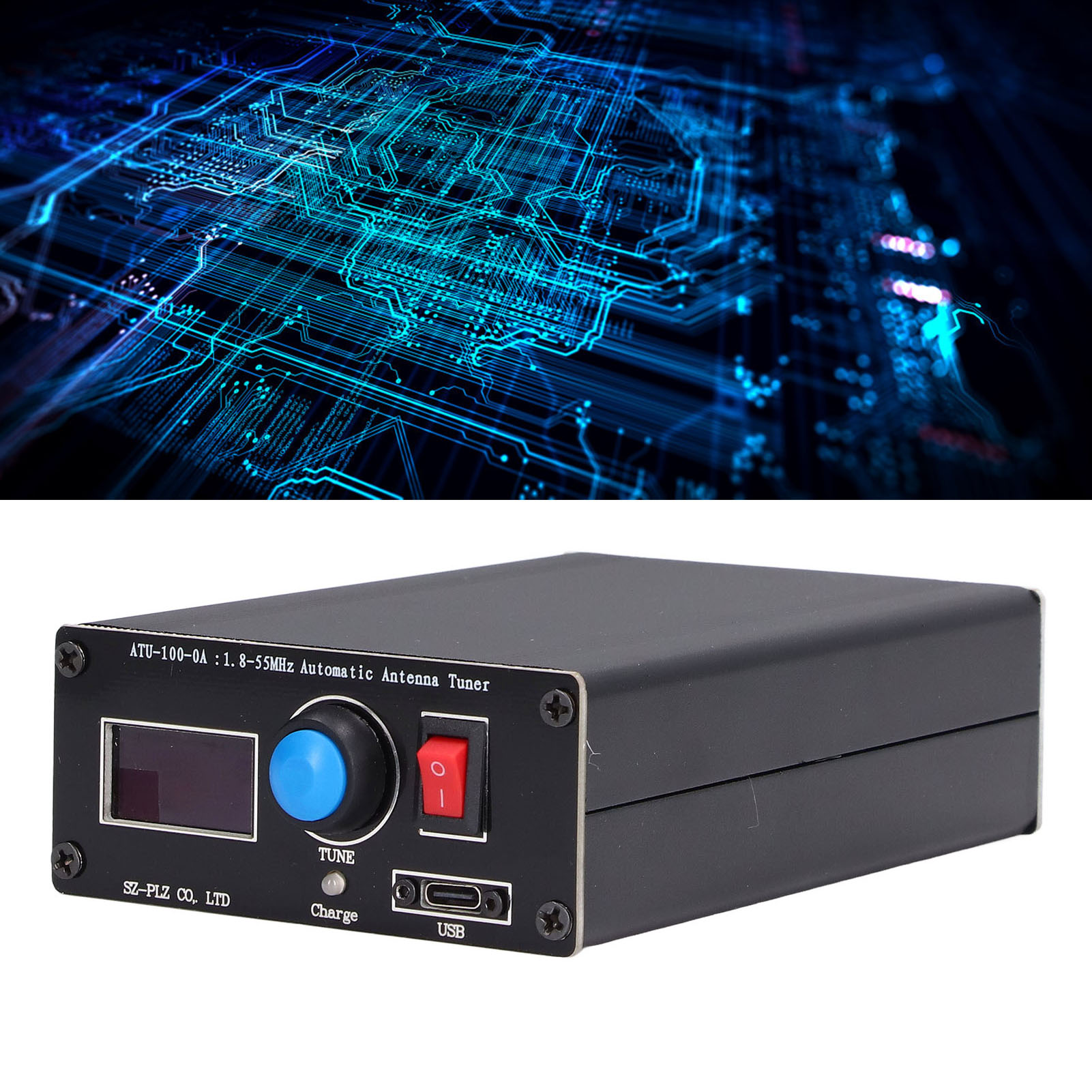 Atu-100 Mini Automatischer Antennentuner 1,8-55 Mhz Mit 0,96 Zoll Oled-bildschirm Und Usb-ladeanschluss.