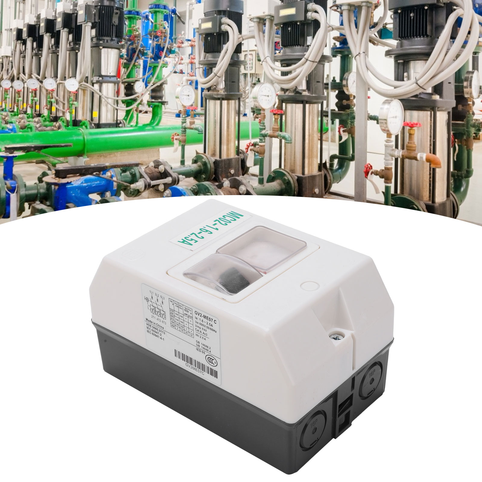 Wasserdichter Motorschutzschalter 220v/380v Serie Mc02, Motorschutzschalter Mc02-1,6-2,5a