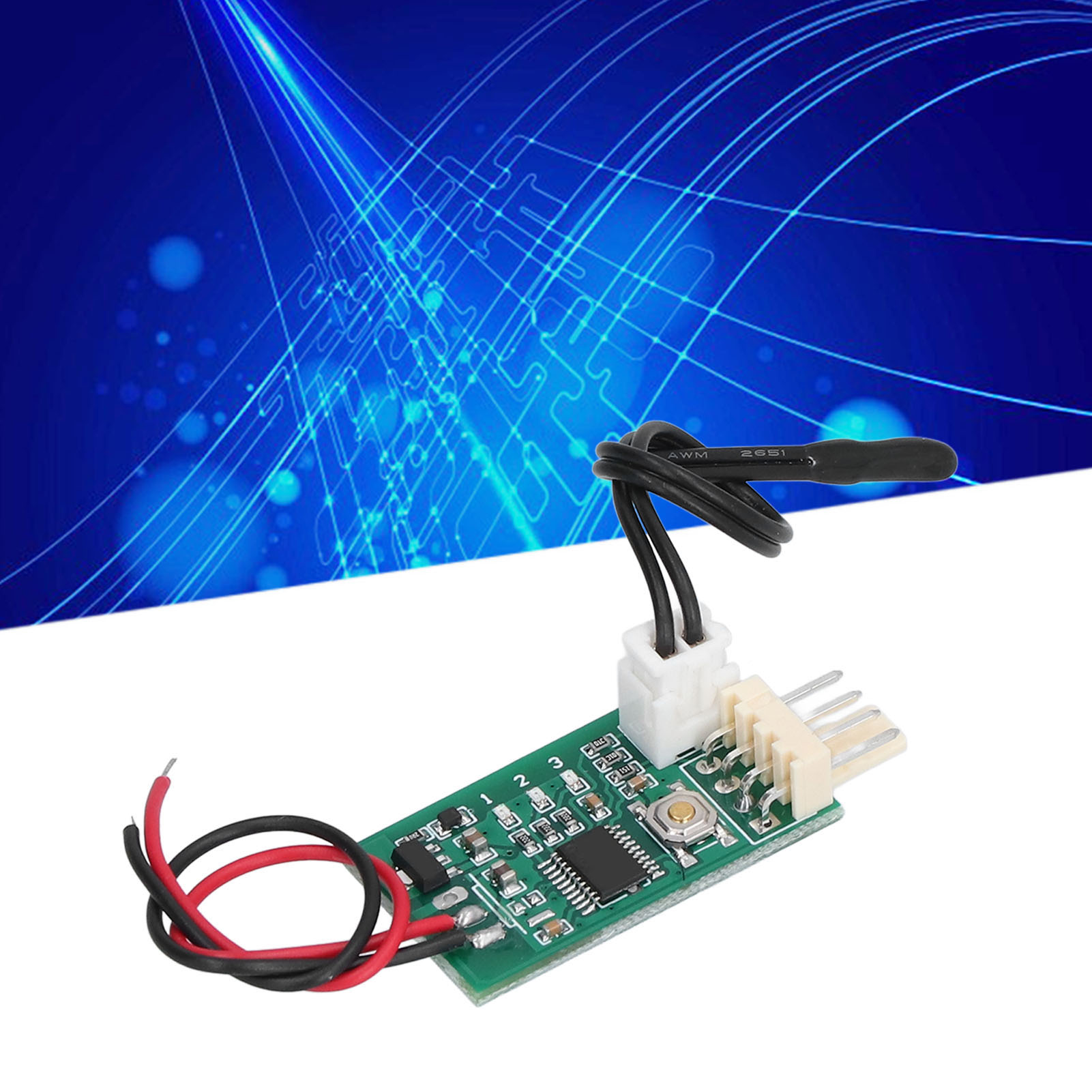 Vieradriger Pwm 12v Dc Einkanal-lüftertemperaturregler, Vorgesehen Für Computergehäuse Und Racklüfter, Mit Temperaturregelung Und Geräuschreduzierung.