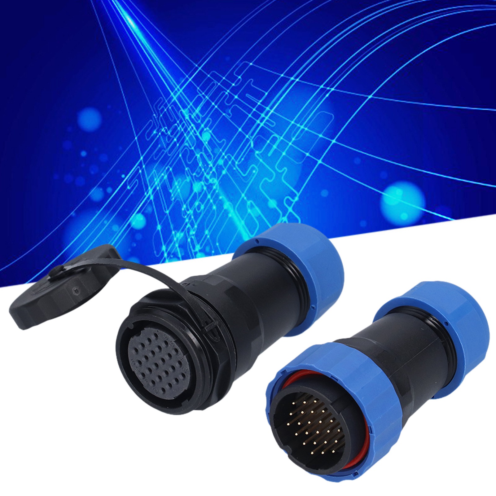 Wasserdichter Sp28-stecker/buchse Für Die Luftfahrt (ip68), 250 V, 5 A, 24 Pins.