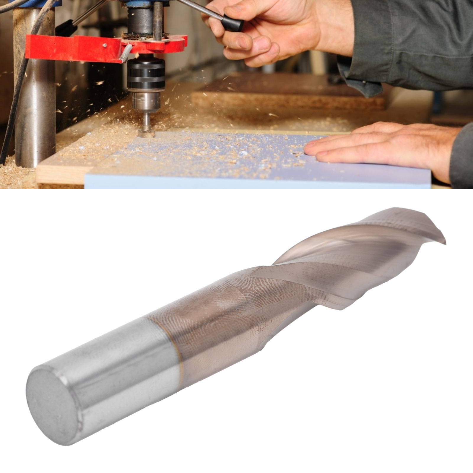 Hartmetall-schaftfräser Mit Flachem Boden Und 2 Schneiden, Bronzefarben, Zur Verwendung Mit Schneidwerkzeugen Und Hartmetall-schaftfräsern, D12d123075l.