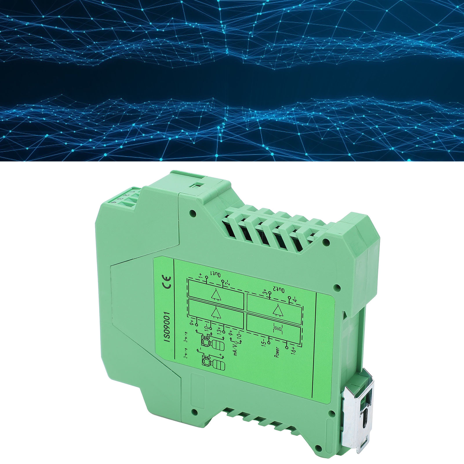 Glg Dc-signalisolator Mit Strom- Und Spannungstransmitter, Ein Eingang Und Zwei Ausgänge, 0-10v Bis 0-10v.