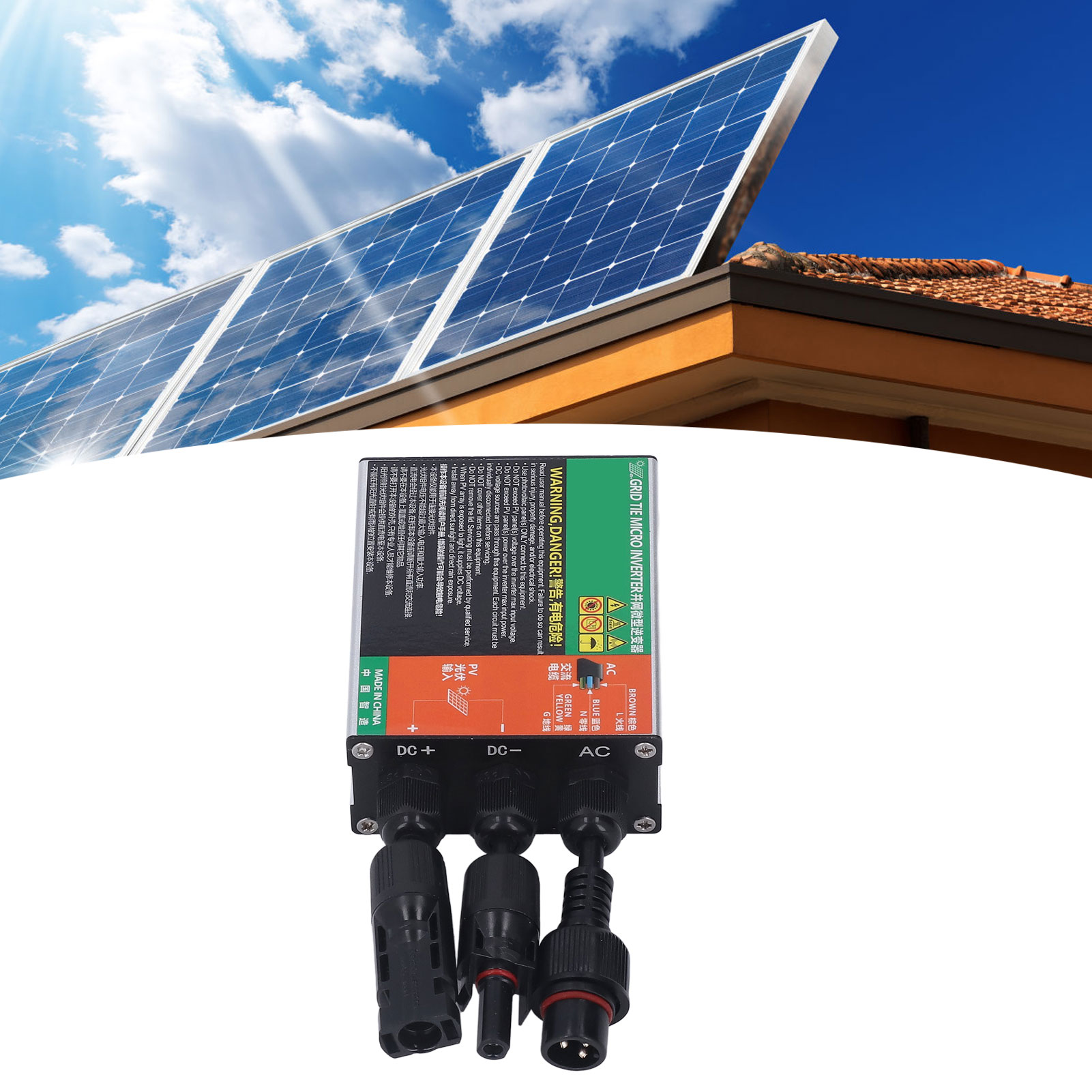 Ac120v Solar-mikronetz-wechselrichter (mppt), Netzgekoppelter Wechselrichter, 350w Reiner Sinus-wechselrichter.