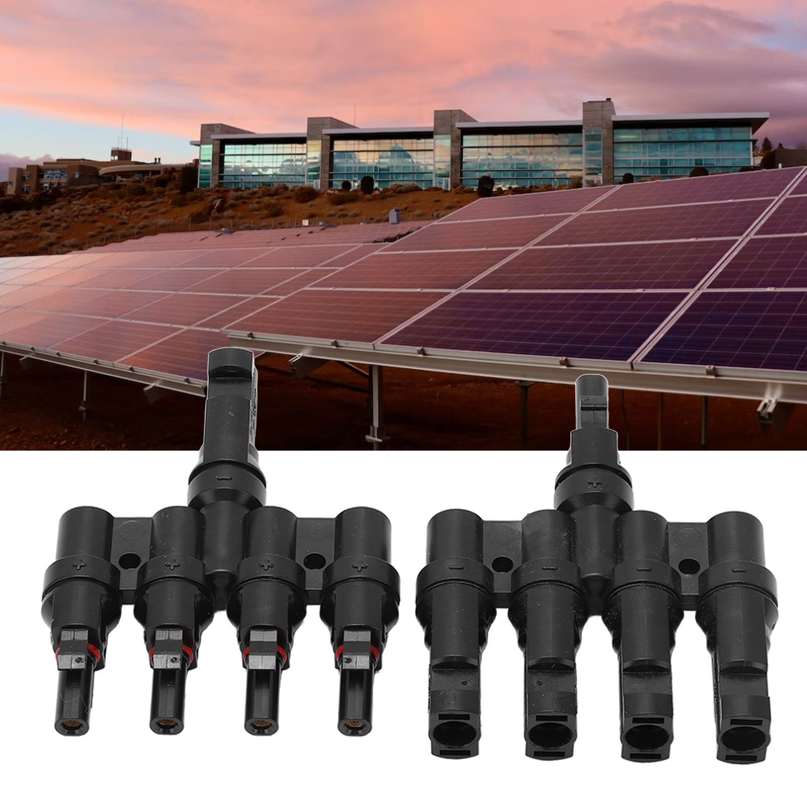 Mc4 2-teiliger Photovoltaik-steckverbinder, Parallelstecker Für Solarmodule Mit Speziellem Schlüssel, 1 Stecker Auf 4 Buchsen Und 1 Buchse Auf 4 Stecker, Ip67 Wasser- Und Staubdicht.