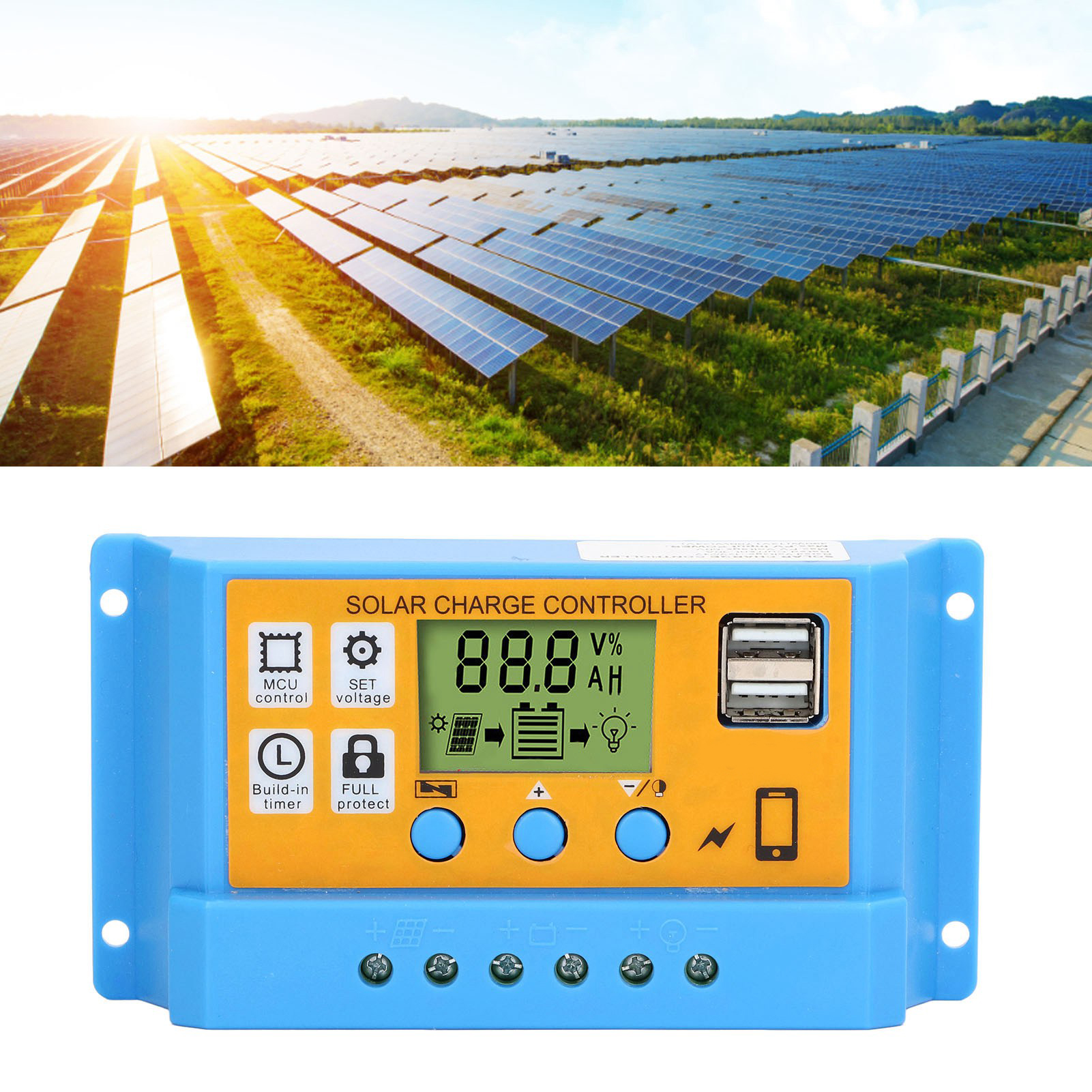 12v/24v Photovoltaik-solarregler, 30a Solarladeregler