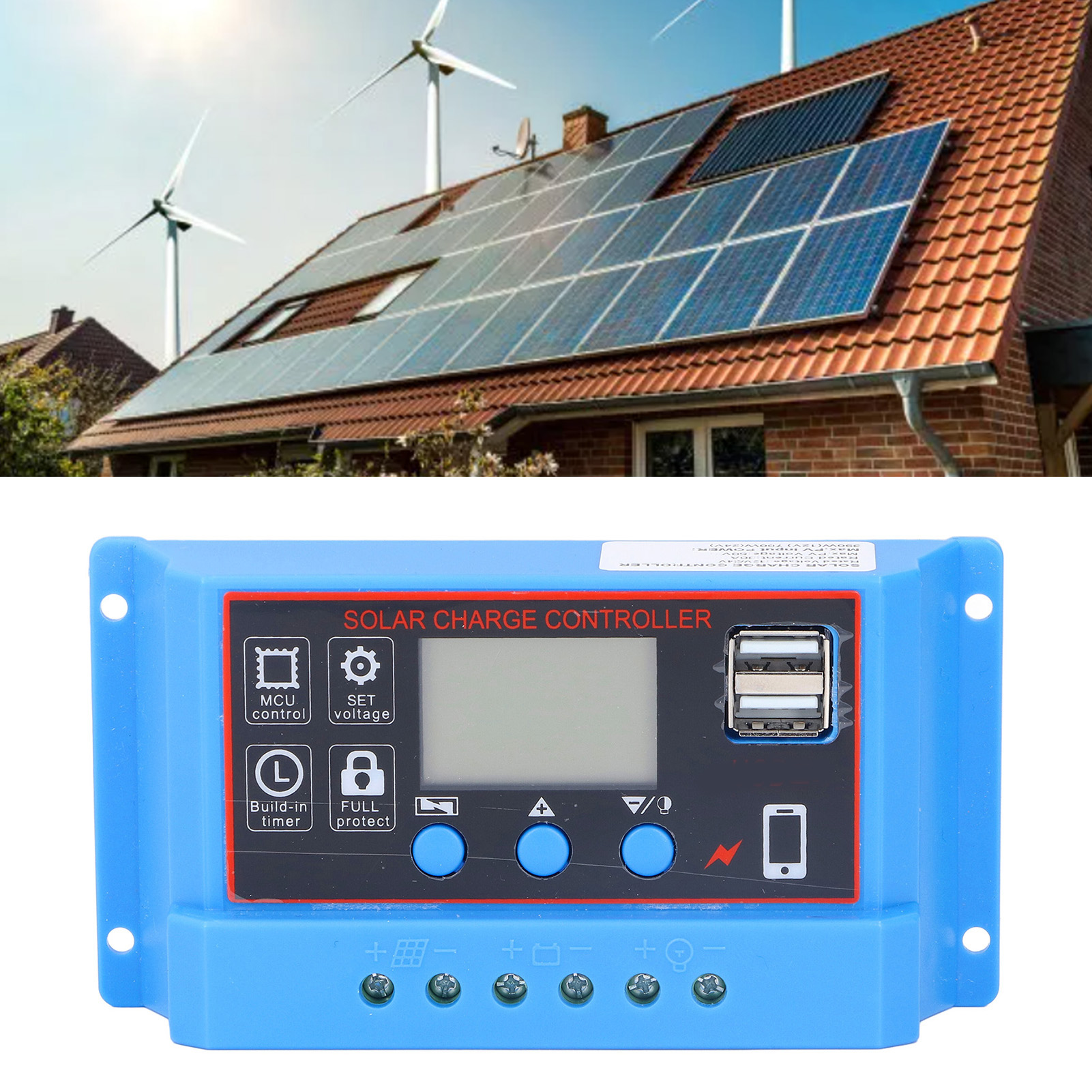 Photovoltaik-solarladeregler (11,1 V/12,8 V) Mit Lcd-display, 30 A