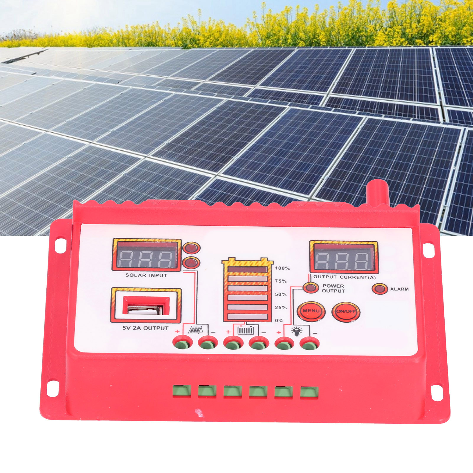 Jnj 12v/24v Heim-solarladeregler Mit Led-digitalanzeige Und 20a Usb-anschluss