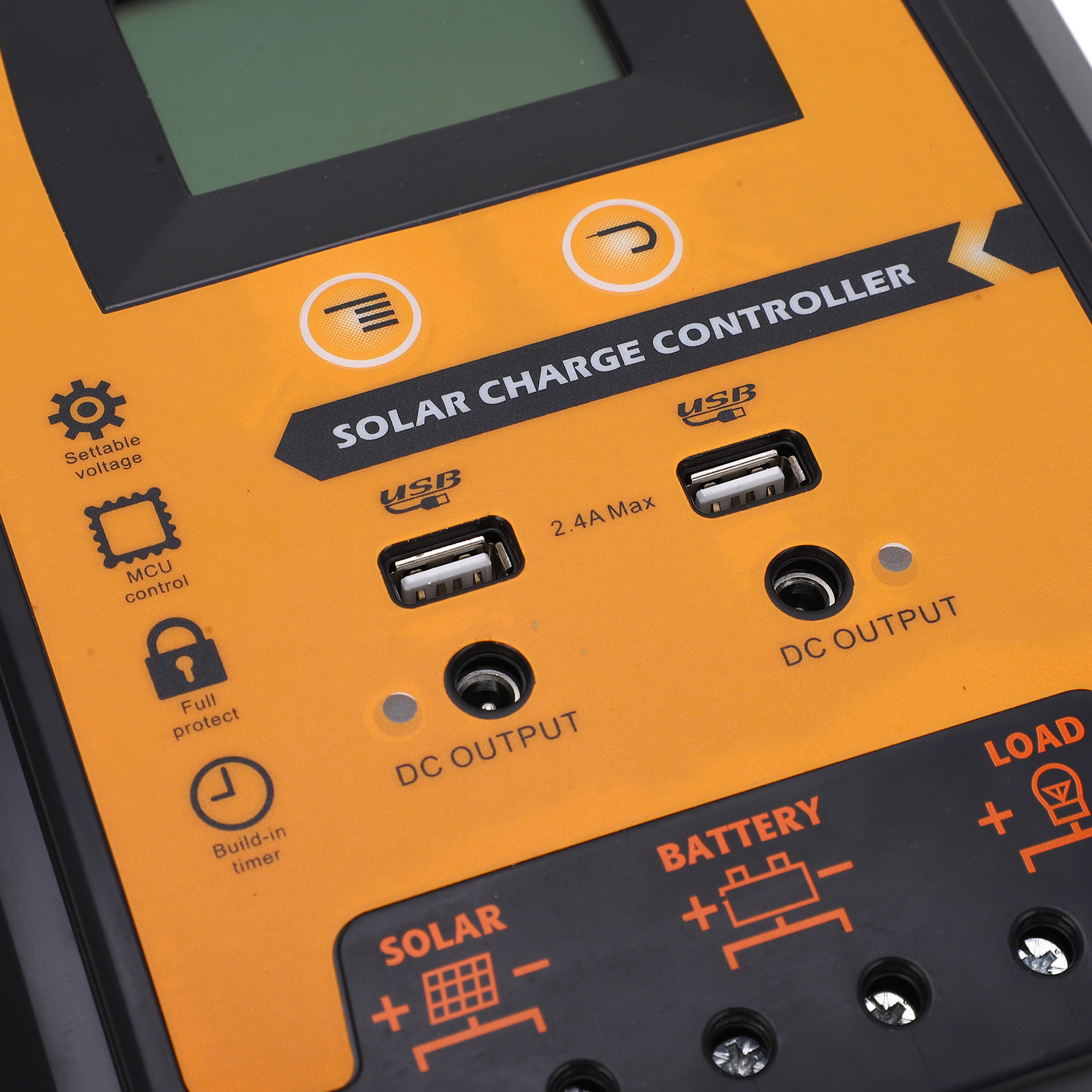 70a 12v/24v Solarpanel-lade-/entladeregler Mit Zwei Usb-ausgängen Und Lcd-bildschirm