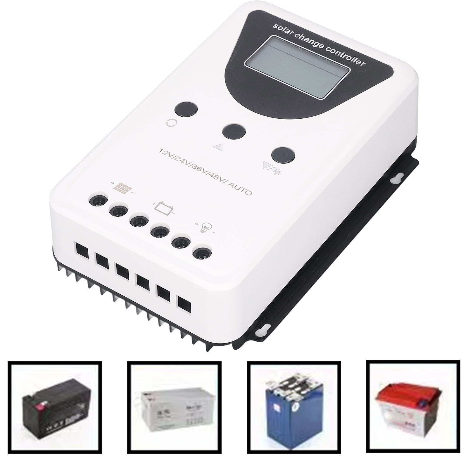 12v/24v/36v/48v Dc Solar-laderegler, Automatische Erkennung, Pwm, Lcd-anzeige, Laderegler Für 80a Solarmodule