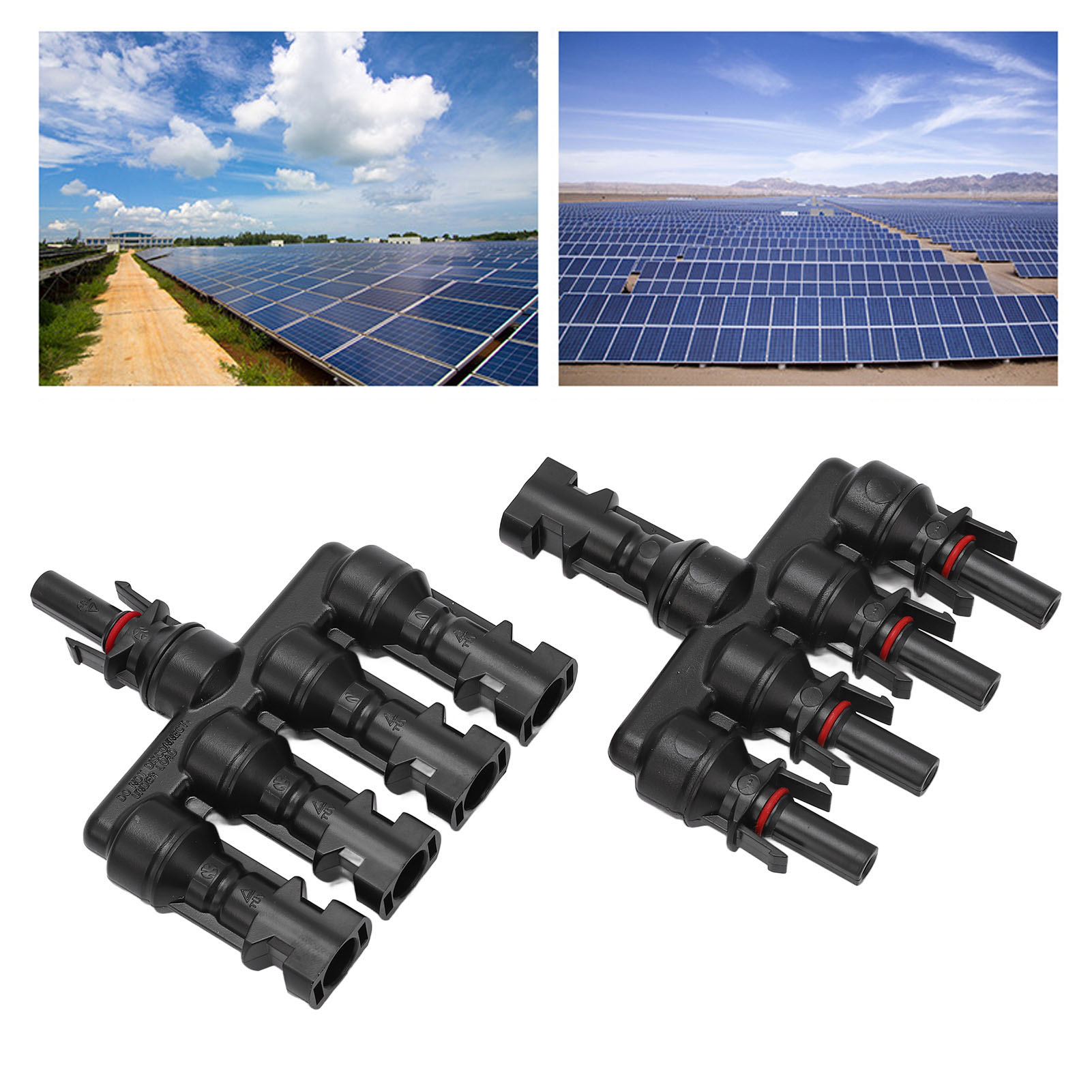 1-1500-v-photovoltaiksystem, 4-in-1-t-stecker, Dc-kabelstecker, Reihensammelschienen-photovoltaikmodul, 1-in-4-stecker
