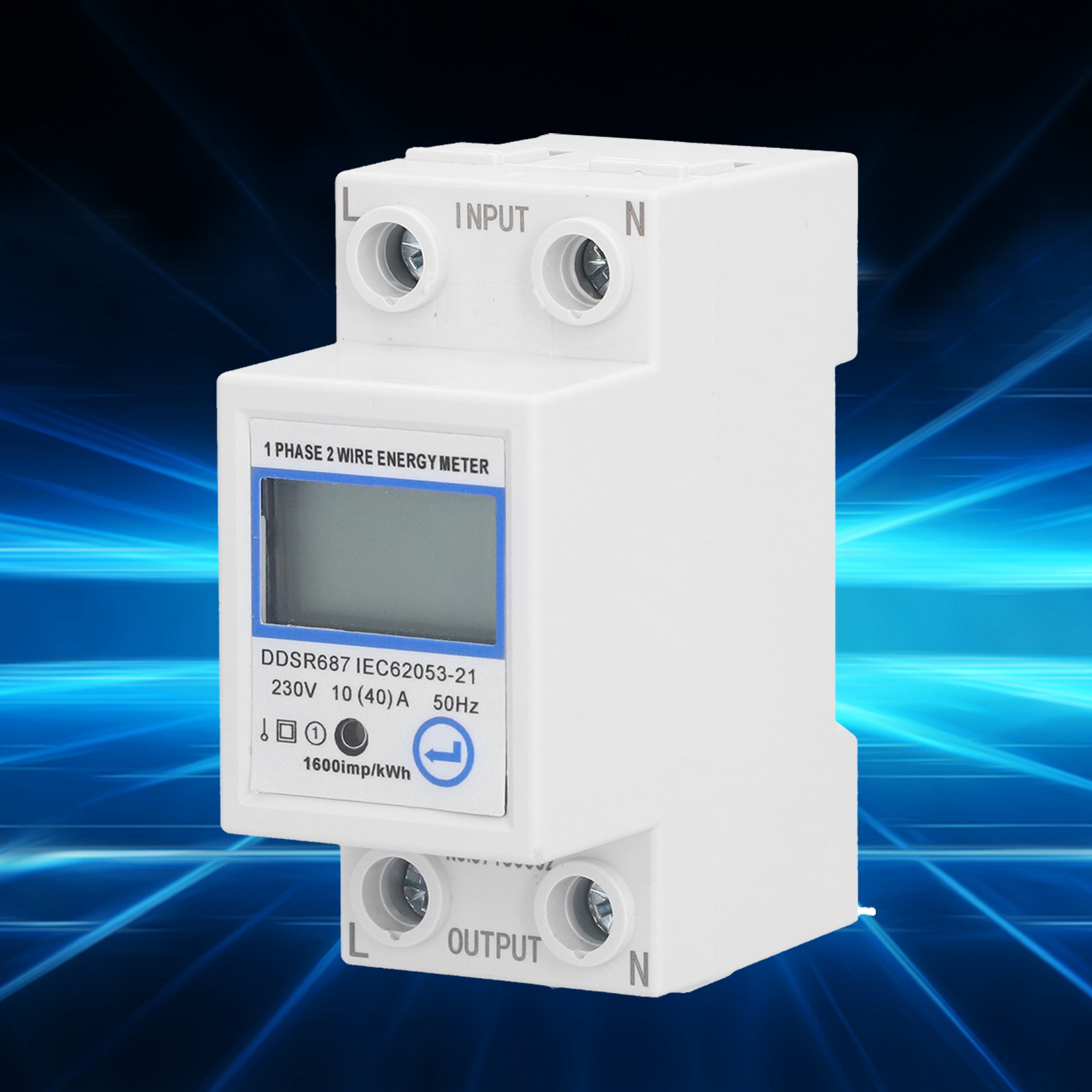 Einphasiger 220-v-digitalzähler Auf Din-schiene, Für Den Hausgebrauch Und Mietgeräte, Kleiner Multifunktionszähler (2p 10a) Mit Lcd-anzeige Und Ohne Hintergrundbeleuchtung.
