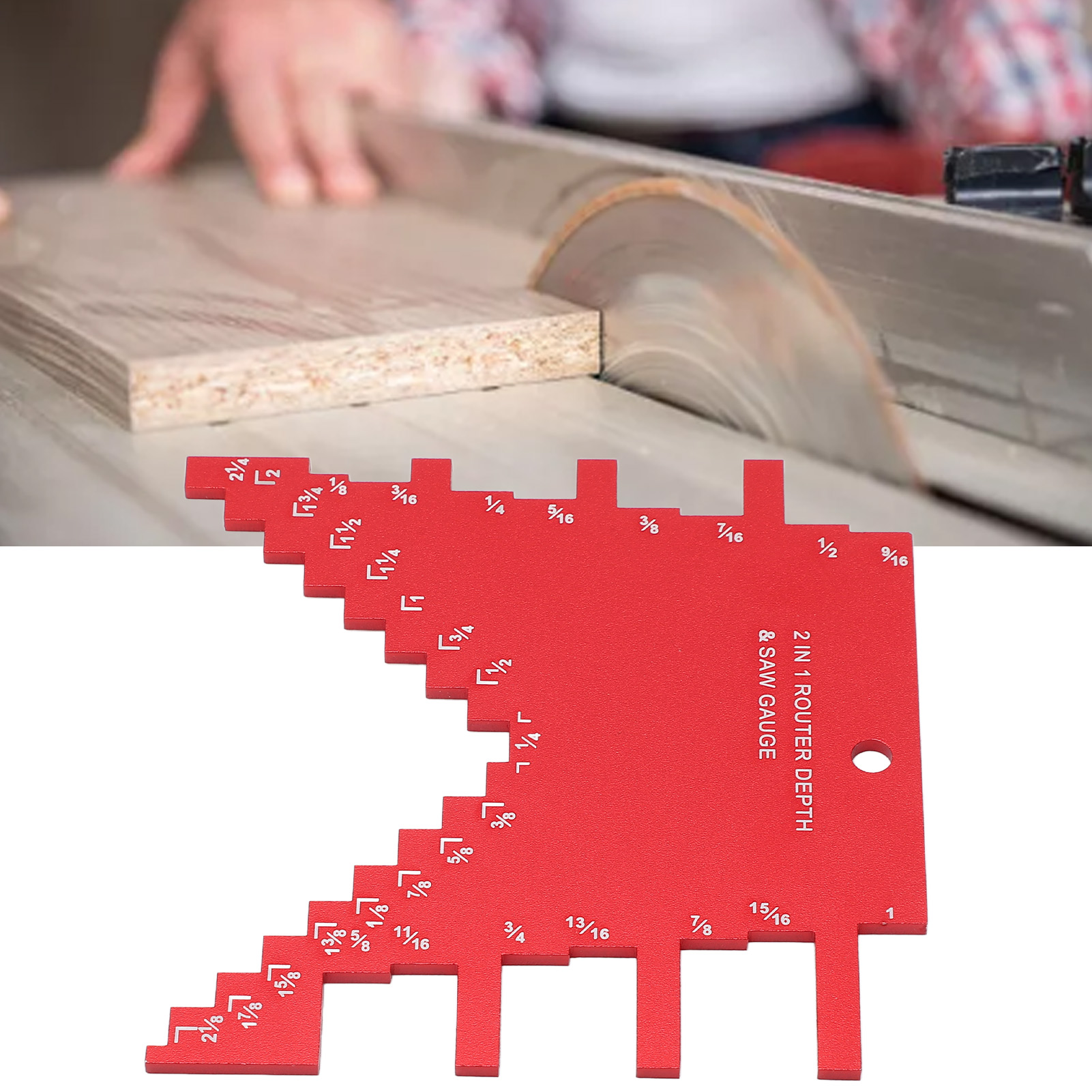 Graviermaschine, Kreissäge, Messgerät, 2-in-1-messgerät Für Die Holzbearbeitung, Rot