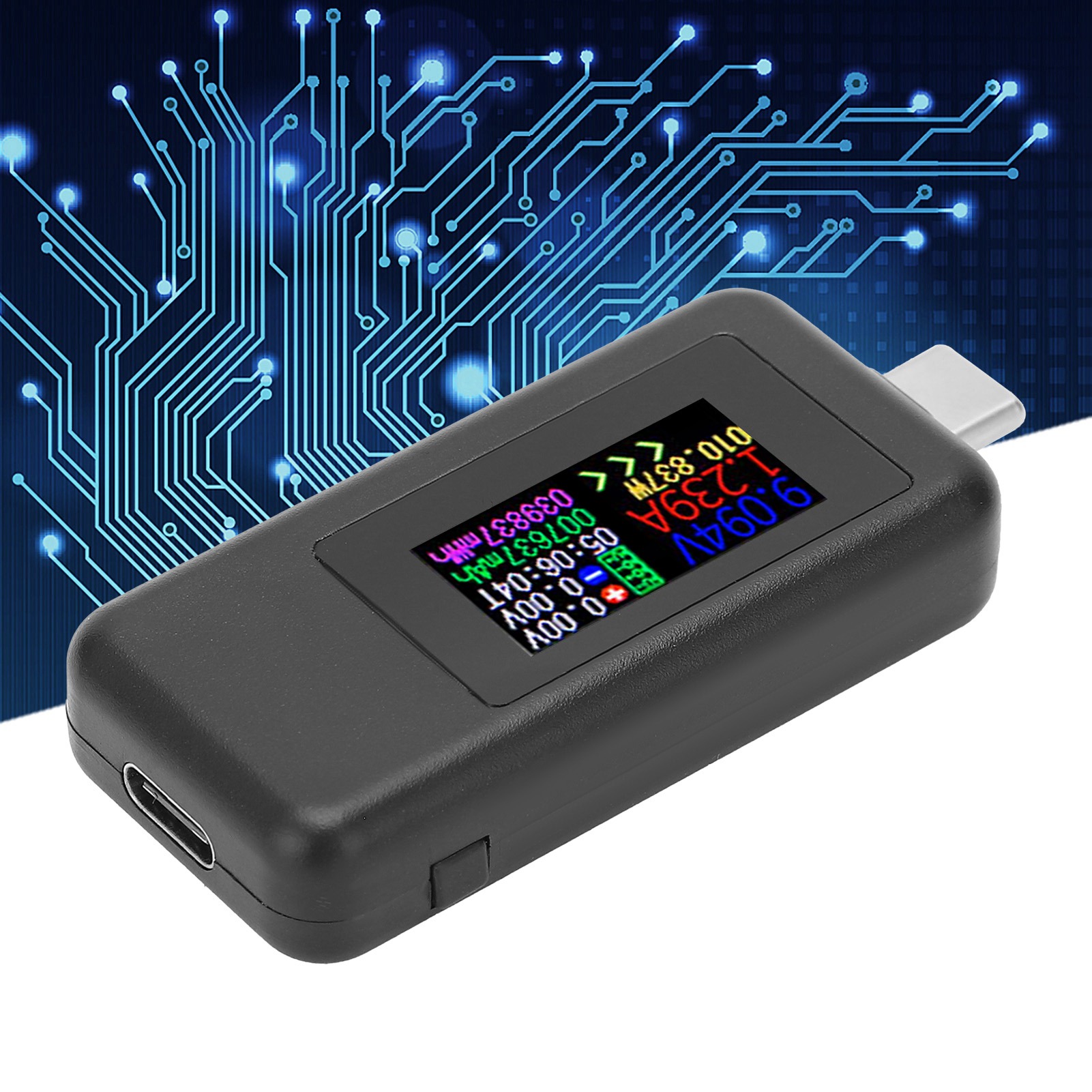 Usb-strom- Und Spannungsprüfer, Bidirektionaler Usb-c-tester, Kws-1902c, Schwarzes Farbdisplay, Dc-30v