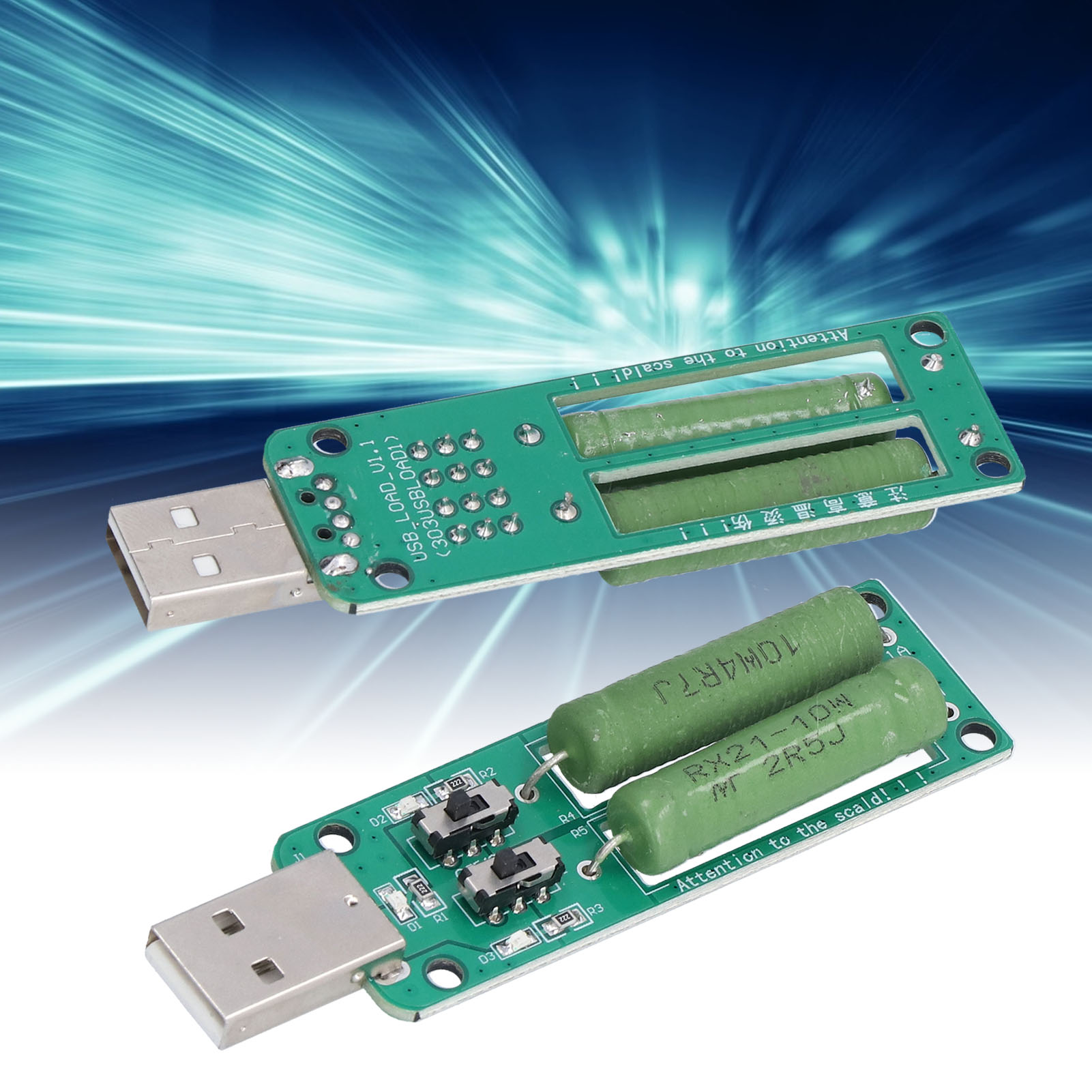 Zwei Usb-ladegeräte Mit Elektronischem Lastalterungswiderstand, Externe Batterien Und Tragbare Externe Batterien Wurden Auf Eine Entladung Von 3a/2a/1a Getestet.