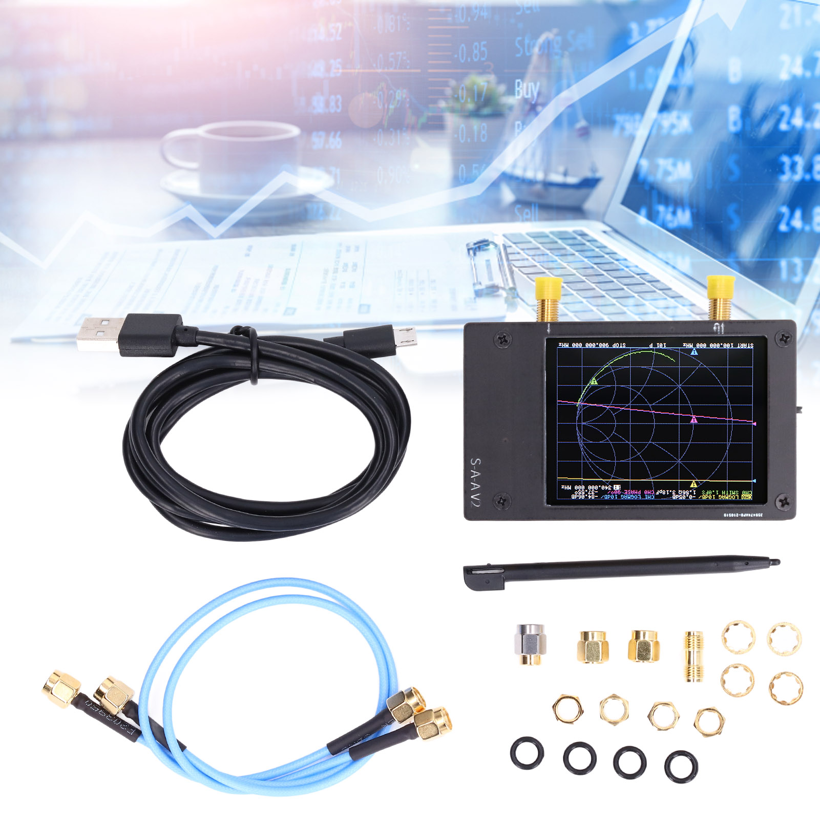 Hochempfindlicher V2 3 Ghz Vektornetzwerkanalysator Saa-2 Nanovna, Hf Vhf Uhf Kurzwellenantennenanalysator Mit 2,8 Zoll Tft Lcd-bildschirm.