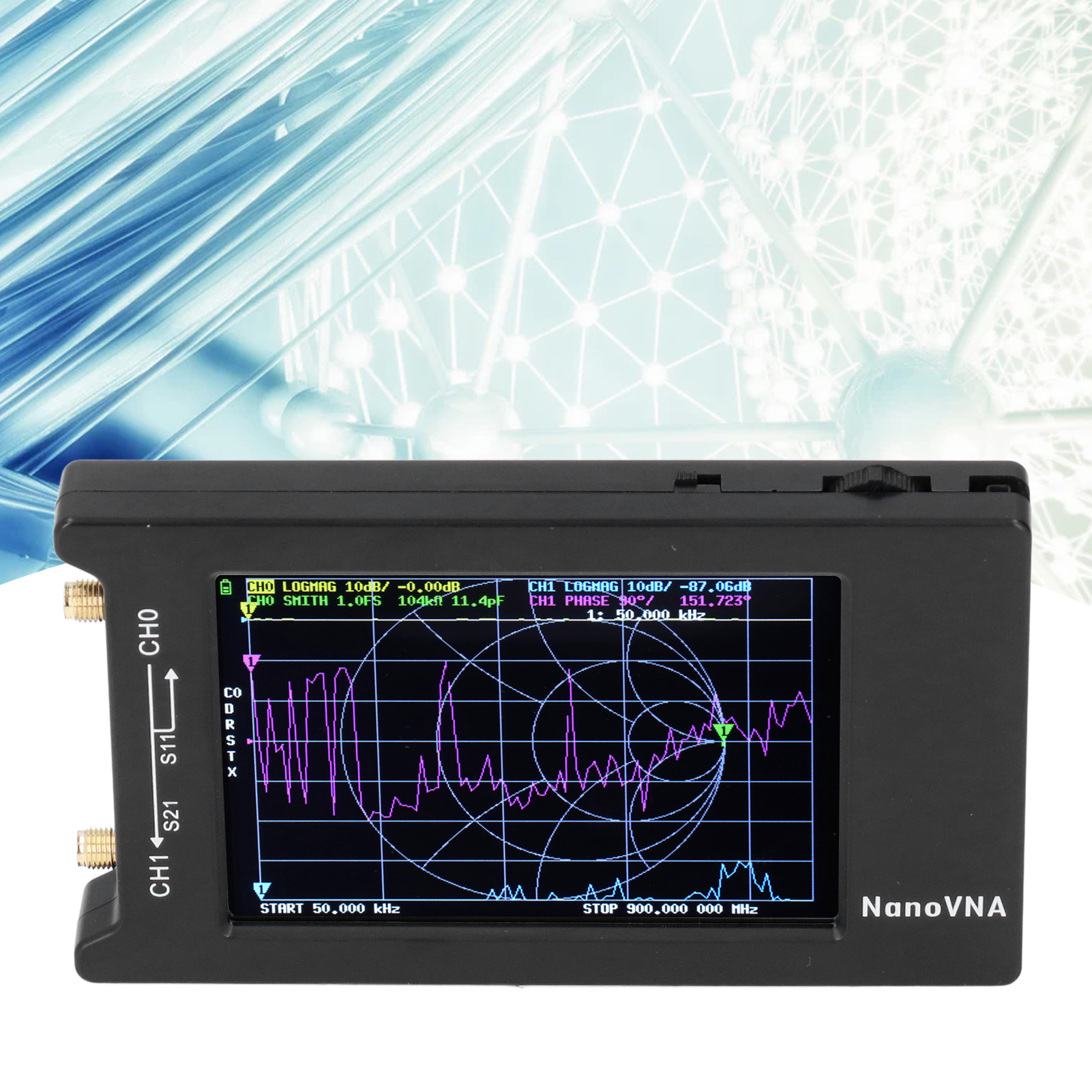 Nanovna-h4 Vektornetzwerkanalysator Mit Großem 4-zoll-bildschirm, 1,5 Ghz, Kurzwellenantenne