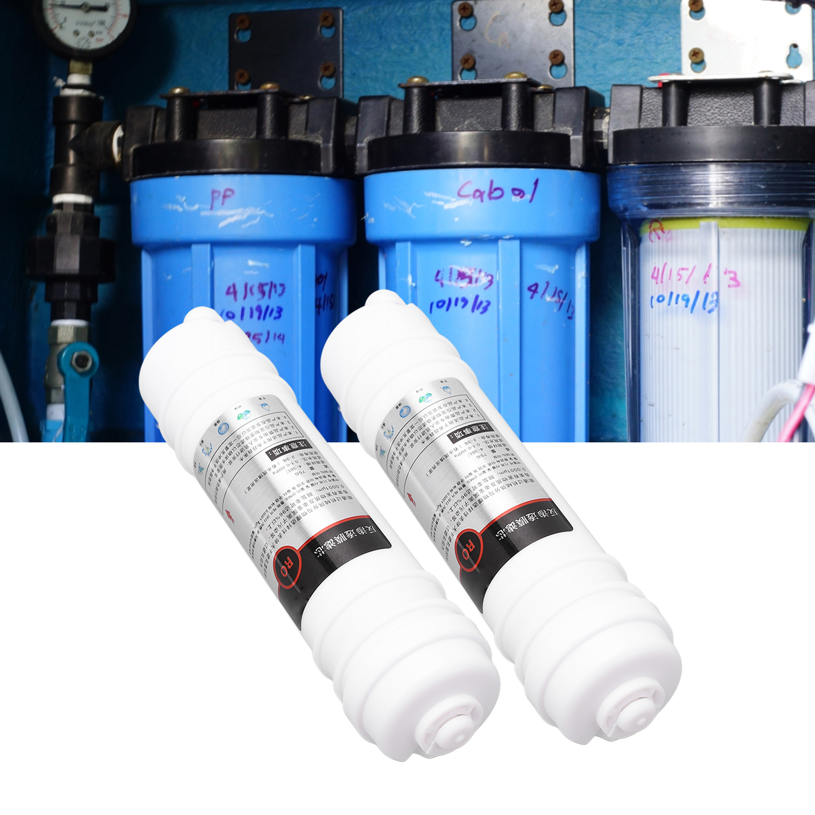 2 Integrierte 10-zoll-umkehrosmosemembranen Im Koreanischen Schnellanschluss Für Wasserreiniger/reinstwassergeräte, 75 G Filterelement