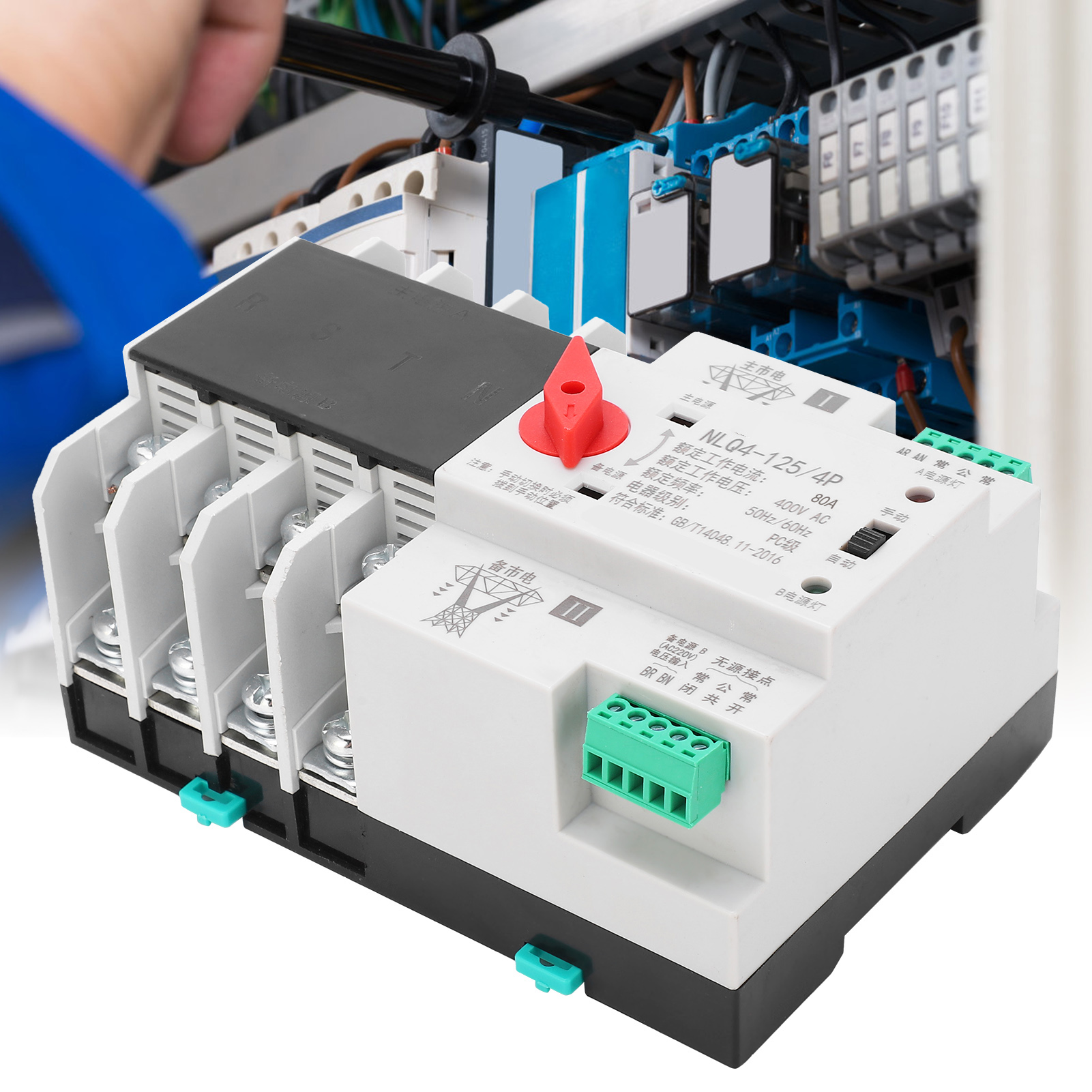 Automatischer Umschalter, Duale Stromversorgung, 400 V, Drehstrom, 4-adrig, 80 A Unterbrechungsfreie Stromversorgung