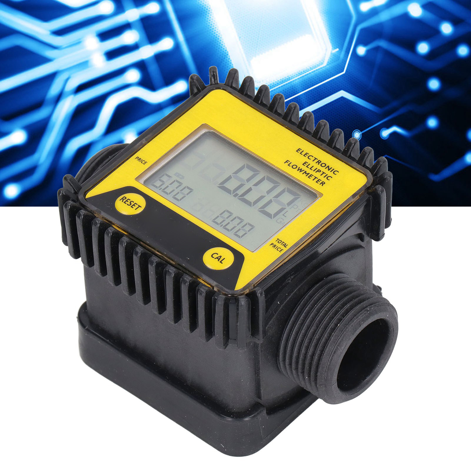 K28 1-zoll-digitaldurchflussmesser, Professioneller Digitaler Zahnraddurchflussmesser Für Diesel, Durchflussmesser Für Harnstoff (chemikalien Und Wasser, Gelb)