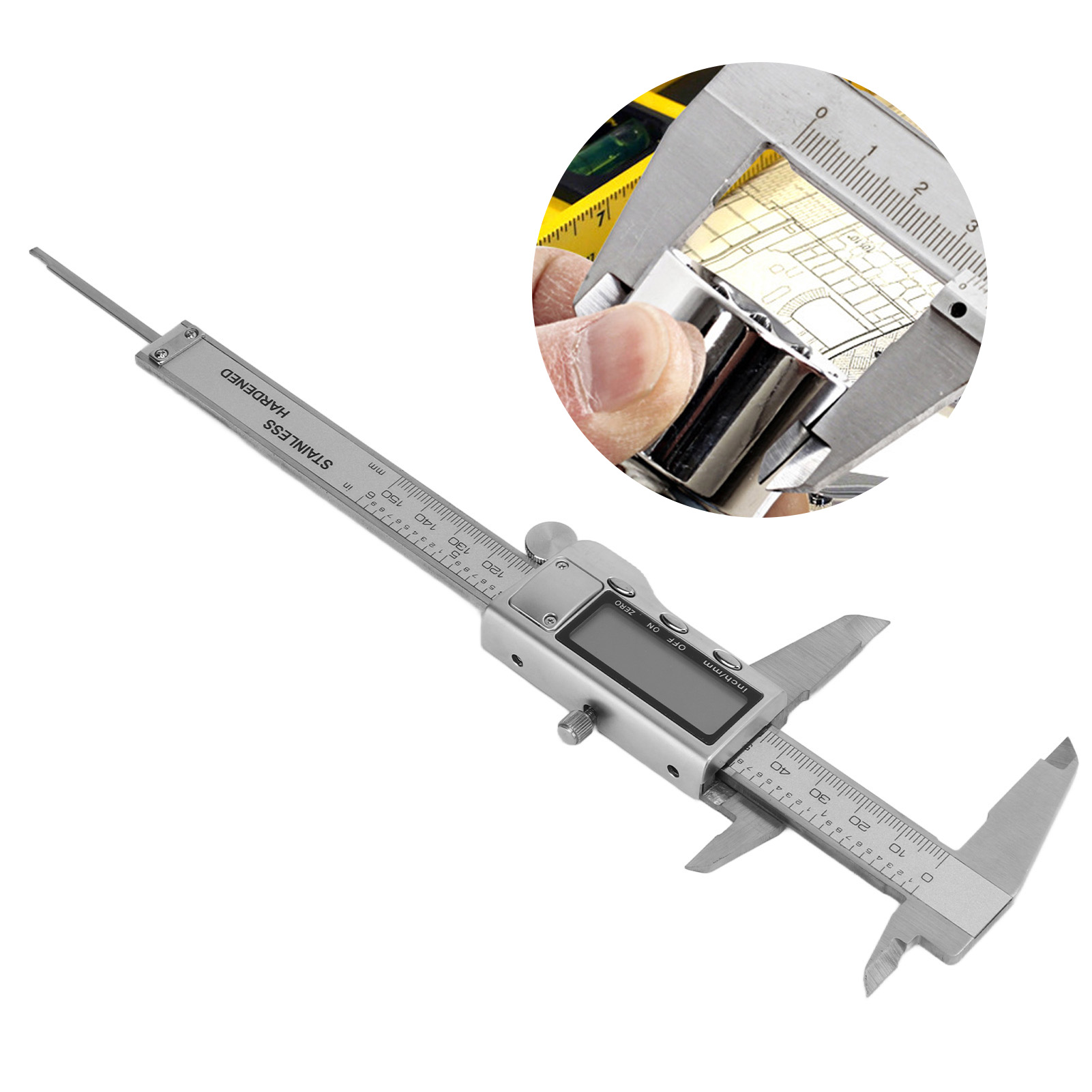 Ganzmetall-messschieber Aus Edelstahl Von 0 Bis 150 Mm Mit Elektronischer Digitalanzeige Und Hoher Präzision