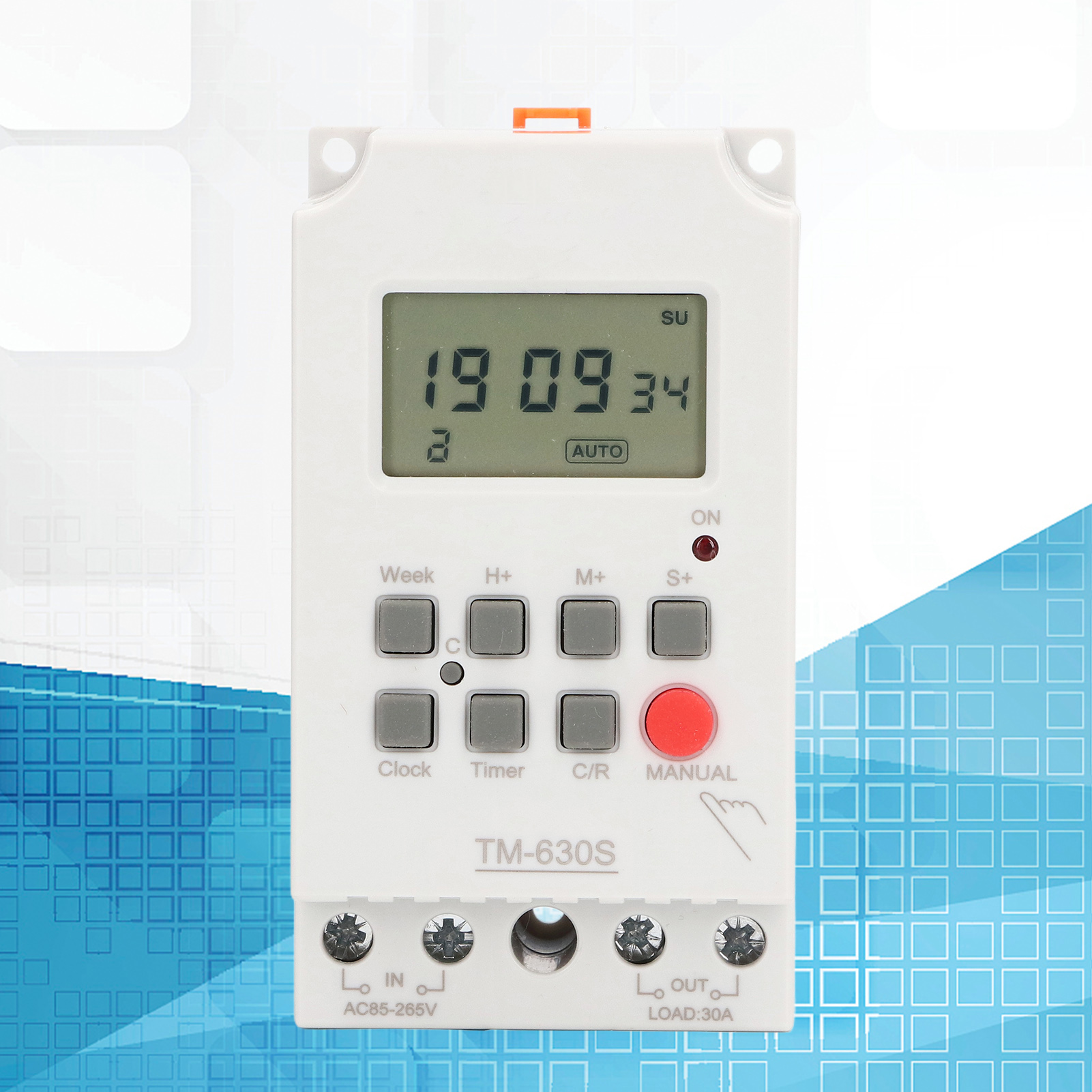 Tm-630s-k Digitaltimer, 30 A, 85-265 V Ac, Schnelleinstellung, Mit Wöchentlich Programmierbarem Zeitrelais Und Hochspannungsausgang.