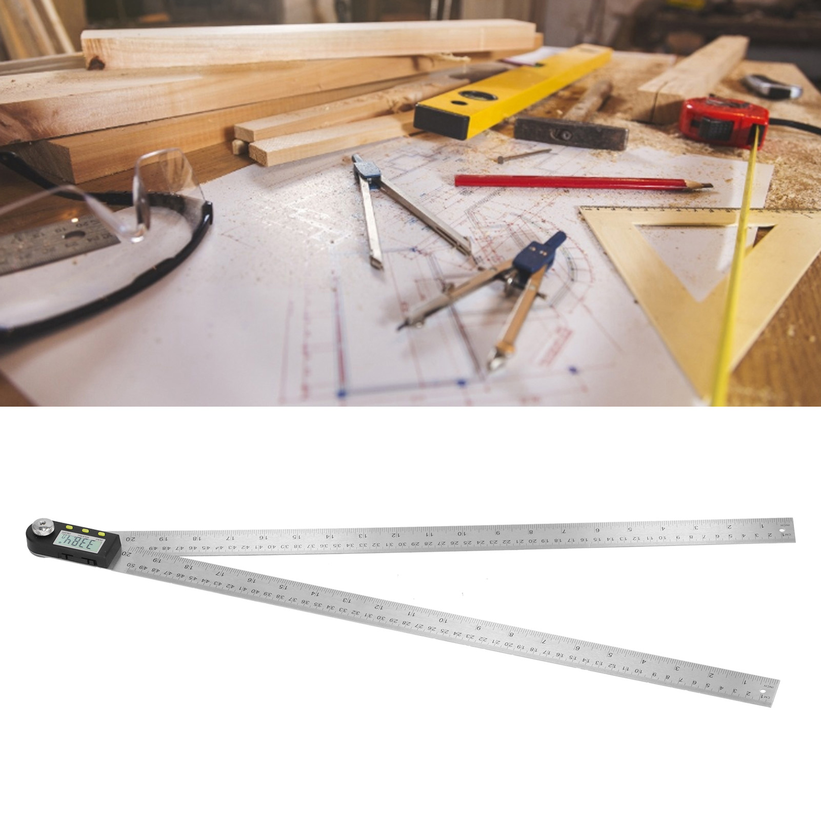 Pd290 Digitaler Winkelmesser, Elektronischer Winkelmesser, Winkelmesser Für Die Holzbearbeitung, 0–500 Mm