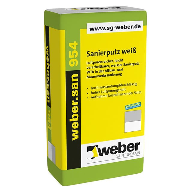 Weber Saint Gobain - weber.san 954 Sanierputz, weiß, 25 Kg