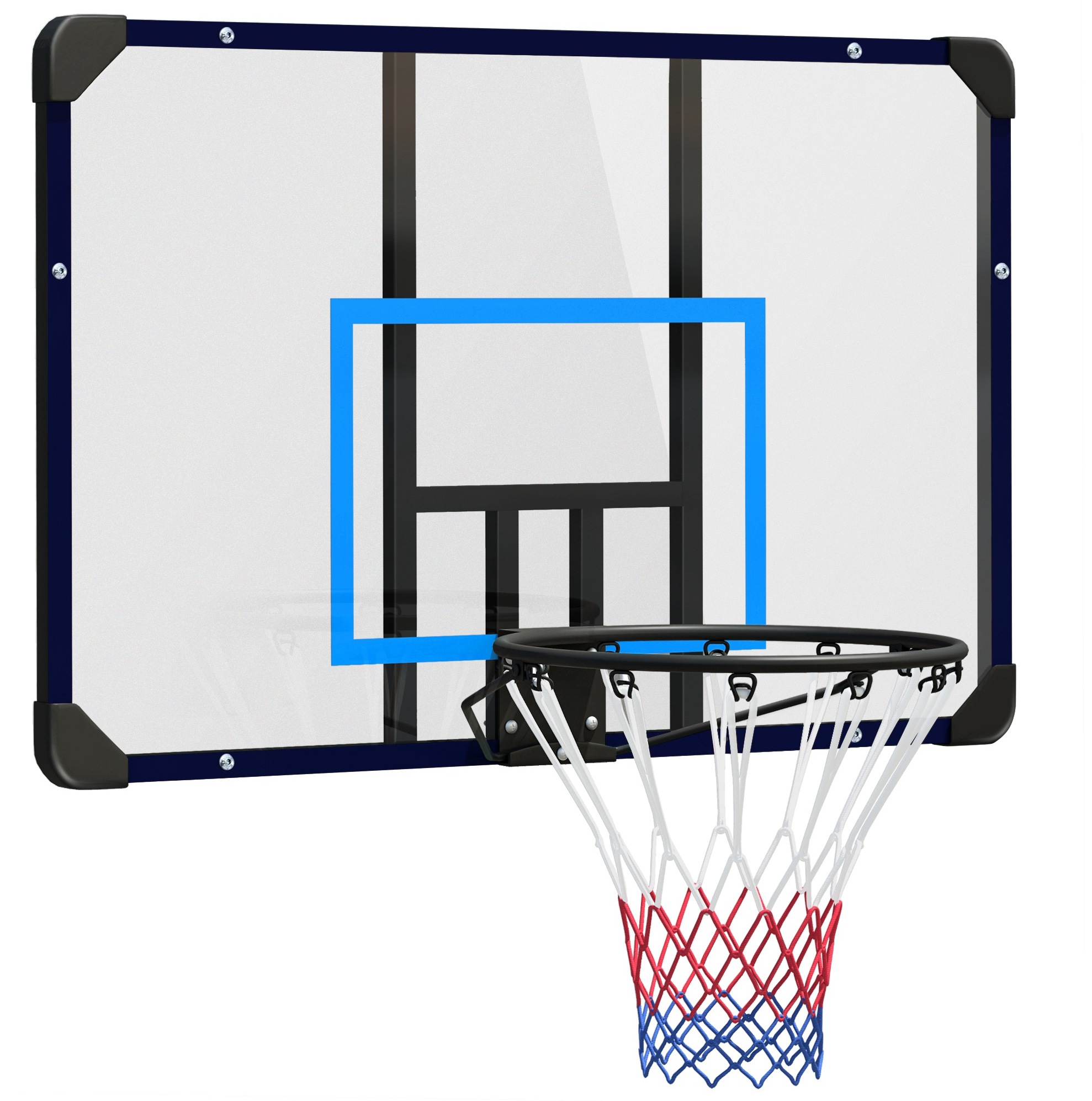 Wand-basketballkorb Mit Brett, 113 X 61 X 73 Cm, Stahl, Schwarz Havrya