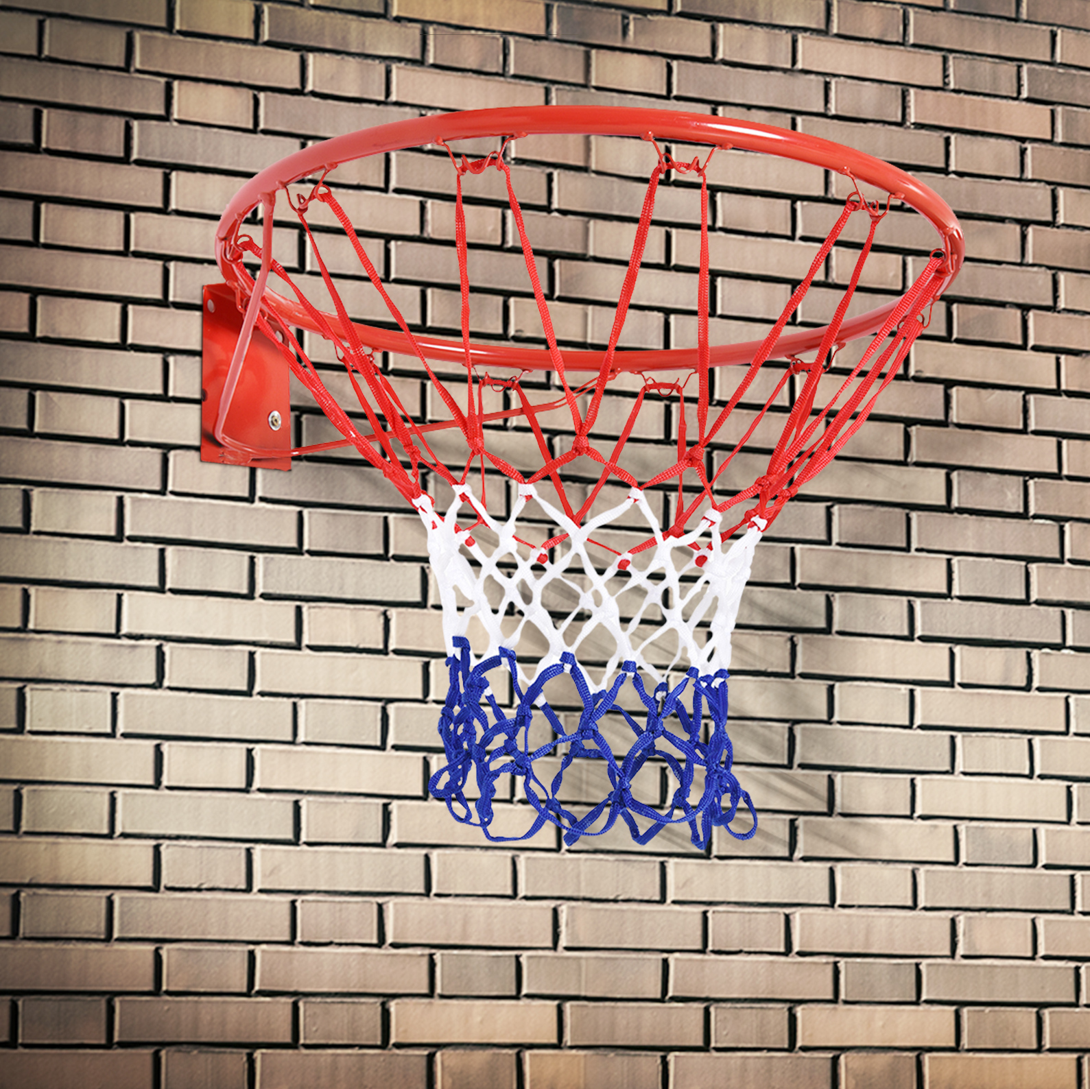 Wand-basketballkorb Mit Netz, 46 Cm Durchmesser, Stahl Und Nylon, Rot Havrya