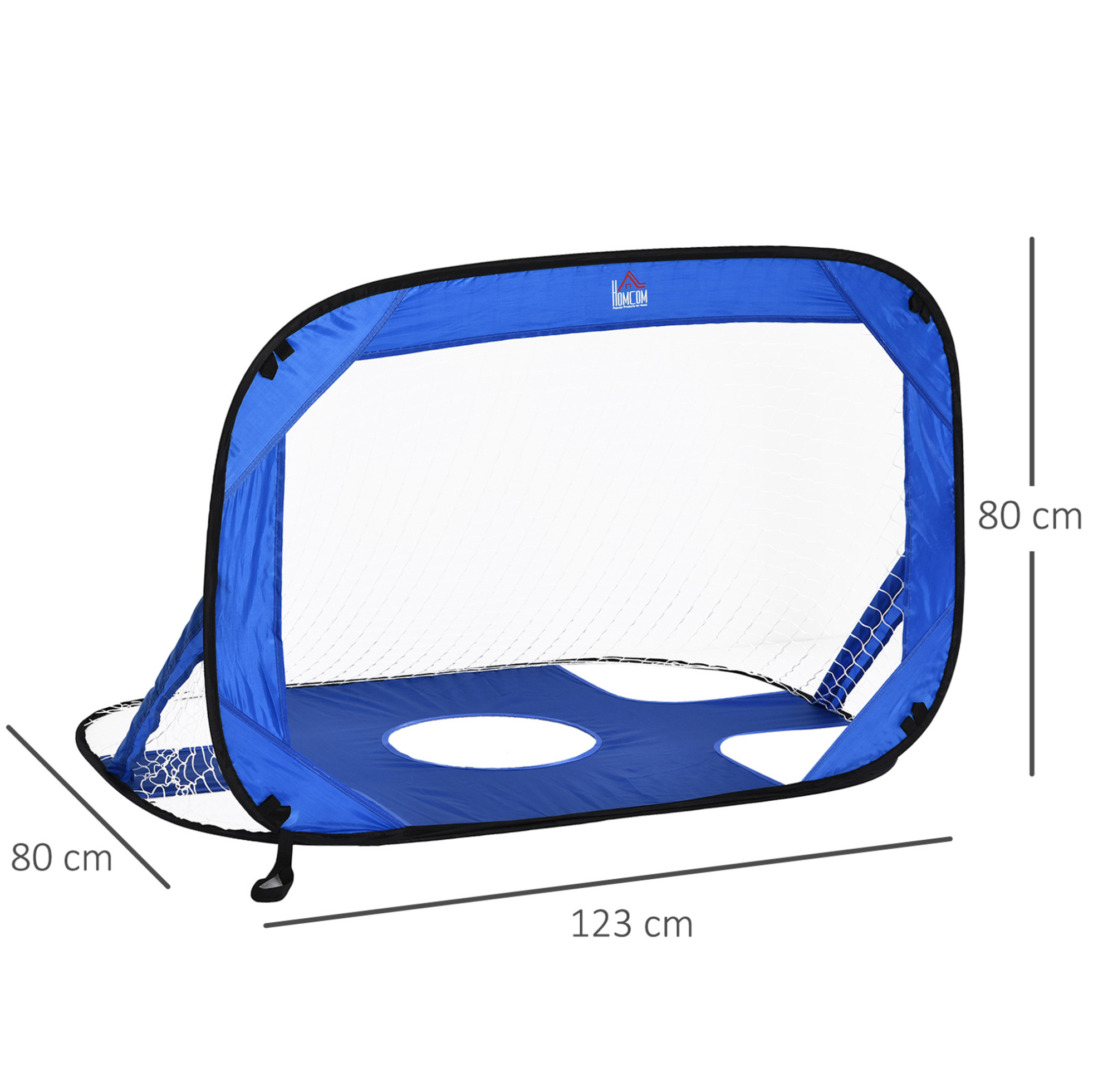 2 Klappbare Pop-up-fußballtore Mit Tragetasche, 123 X 80 X 80 Cm, Blau Havrya