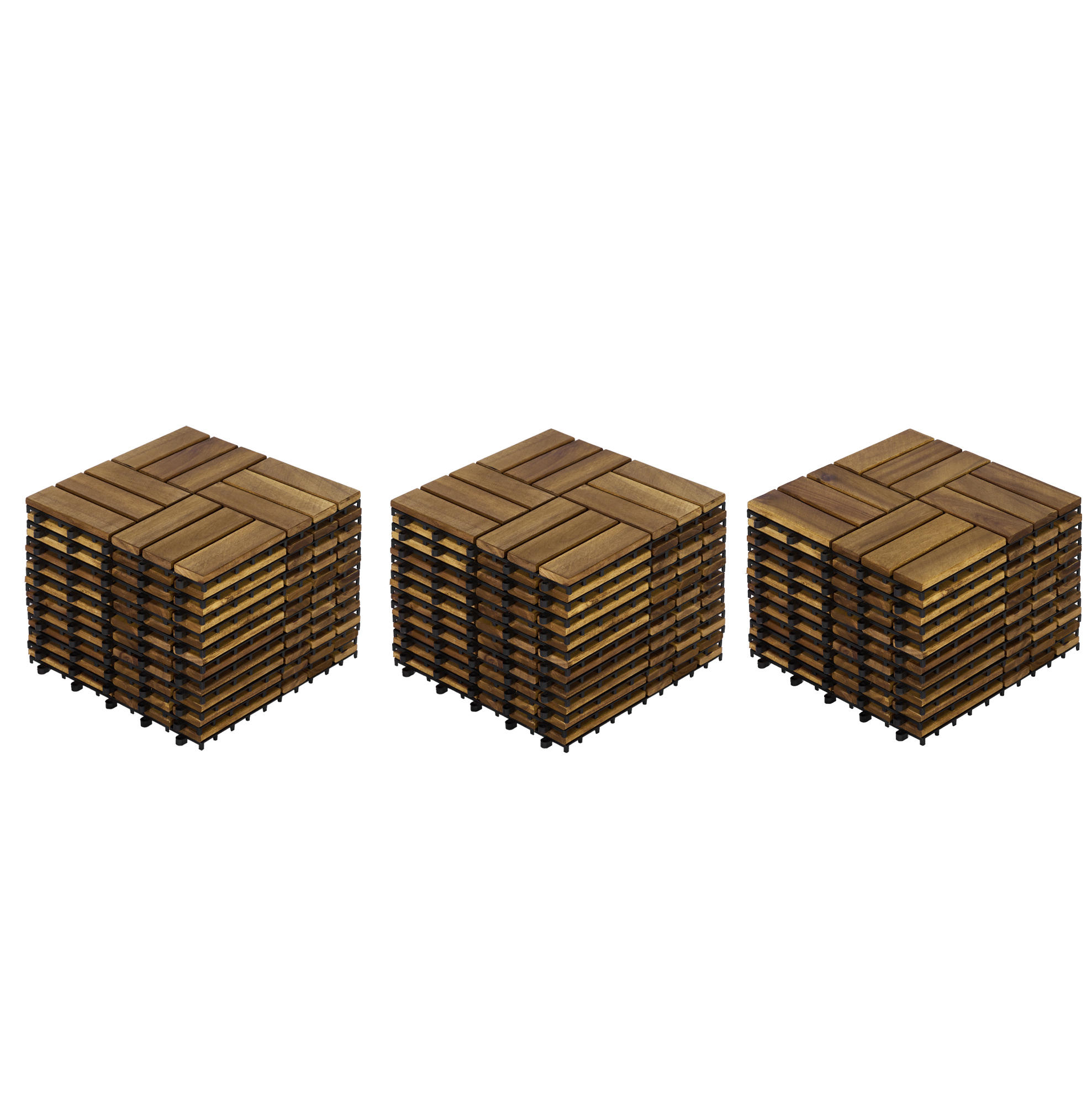Klick-terrassenplatten 30 X 30 Cm, 32er-set, Gelbes Akazienholz Havrya