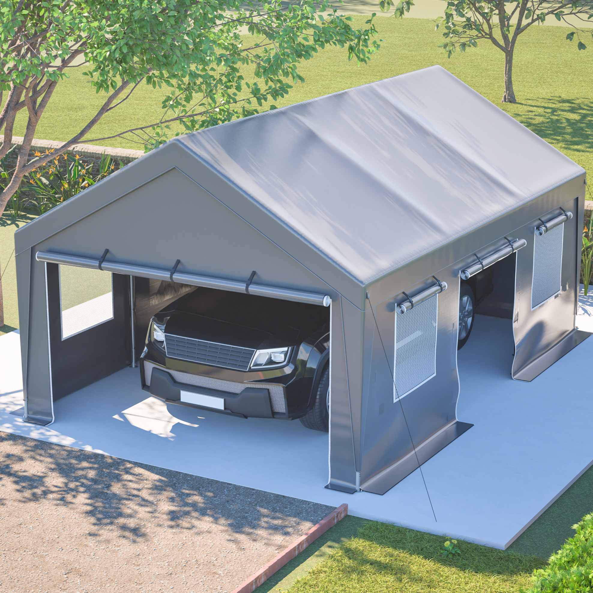 Carport-zeltgarage 6,11 X 3,96 X 3 M Grau Havrya