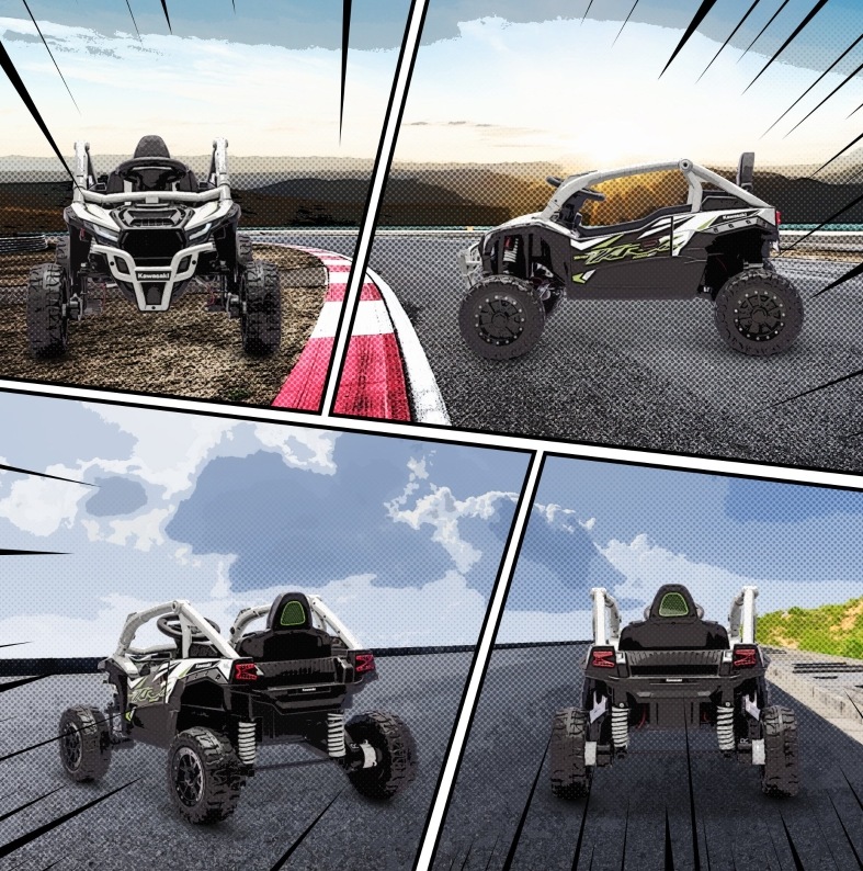 Elektrisches Kinder-atv 12v, Fernbedienung, Led, Musik, Grau Havrya