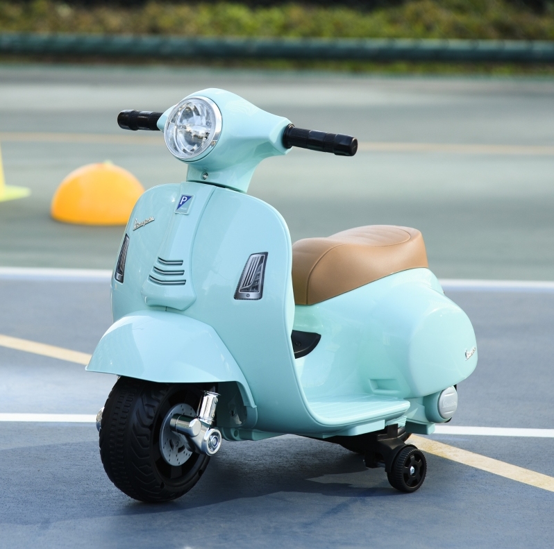 Elektrisches Kinder-motorrad Unter Vespa-lizenz, 18–36 Monate, Metall, Blaugrün Havrya