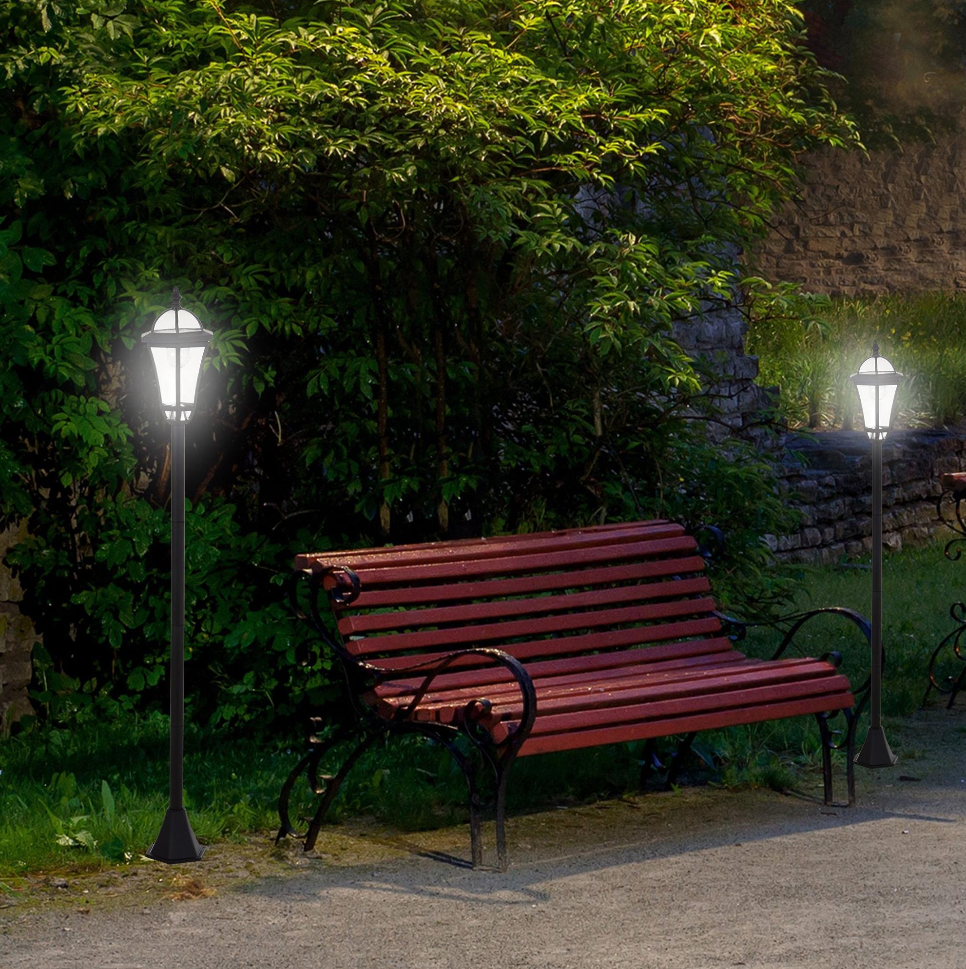 Led-solar-gartenlaterne Ip44, Ø18,5 X H129 Cm, Schwarz, 2er-set Havrya
