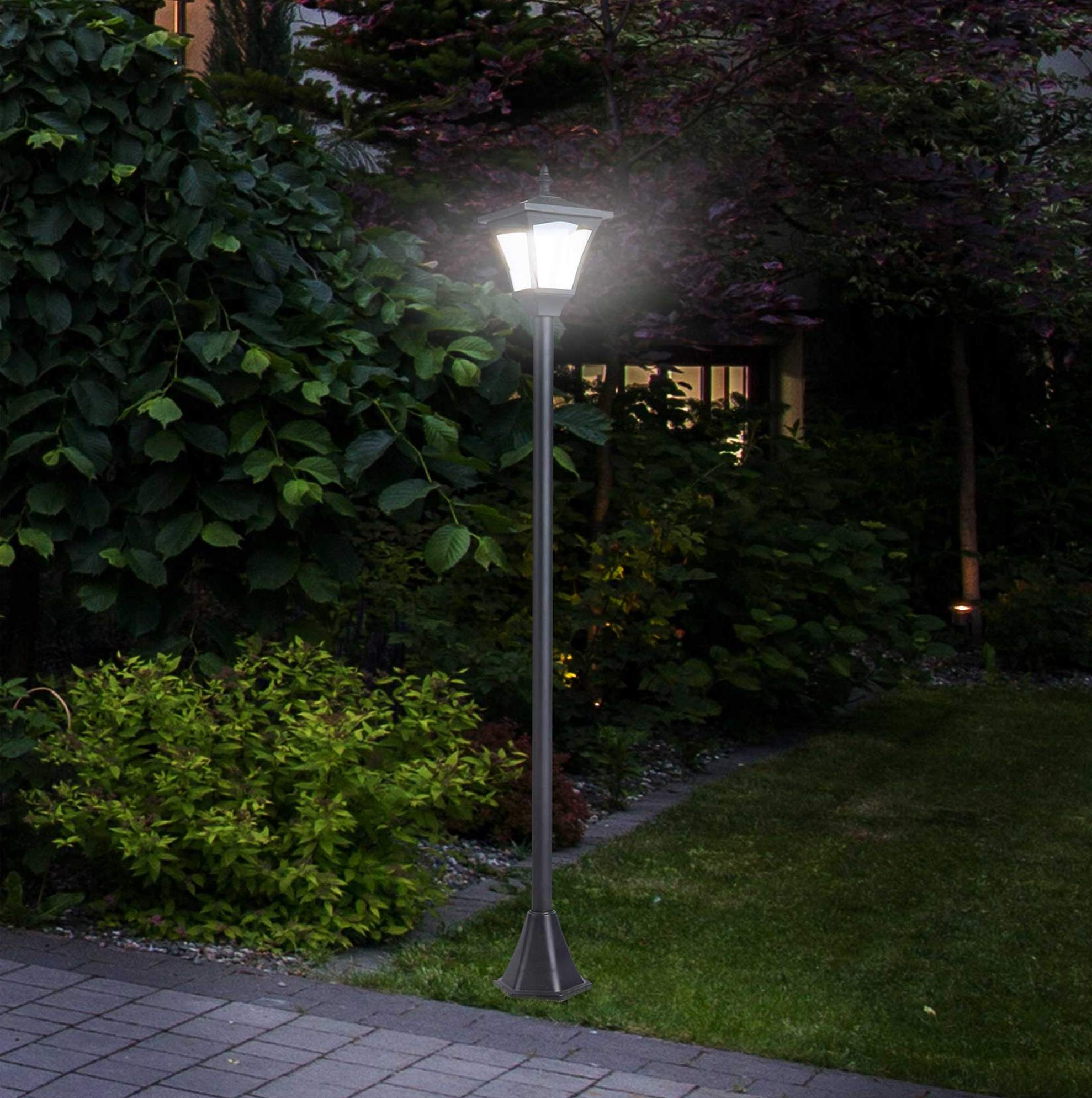 Led-solar-gartenlaterne 15 X 15 X 120 Cm, Schwarz, Ip44, Mit Dämmerungssensor Havrya