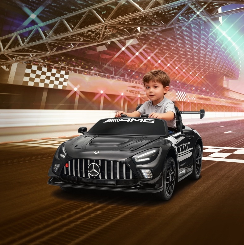 Mercedes-amg Kinder-elektroauto 12v, 2x25w, Led, Schwarz Havrya