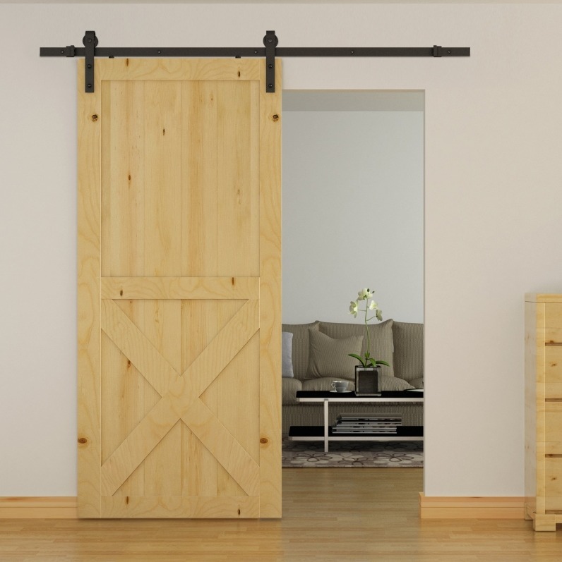 2 M Schiebetür-schienenkit, Max. 100 Kg, Kohlenstoffstahl, Schwarz Havrya