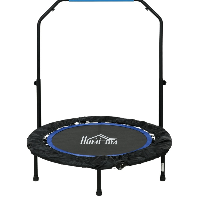 Klappbares Fitness-trampolin Mit Verstellbarem Griff, Ø102 Cm, 100 Kg, Schwarz/blau Havrya