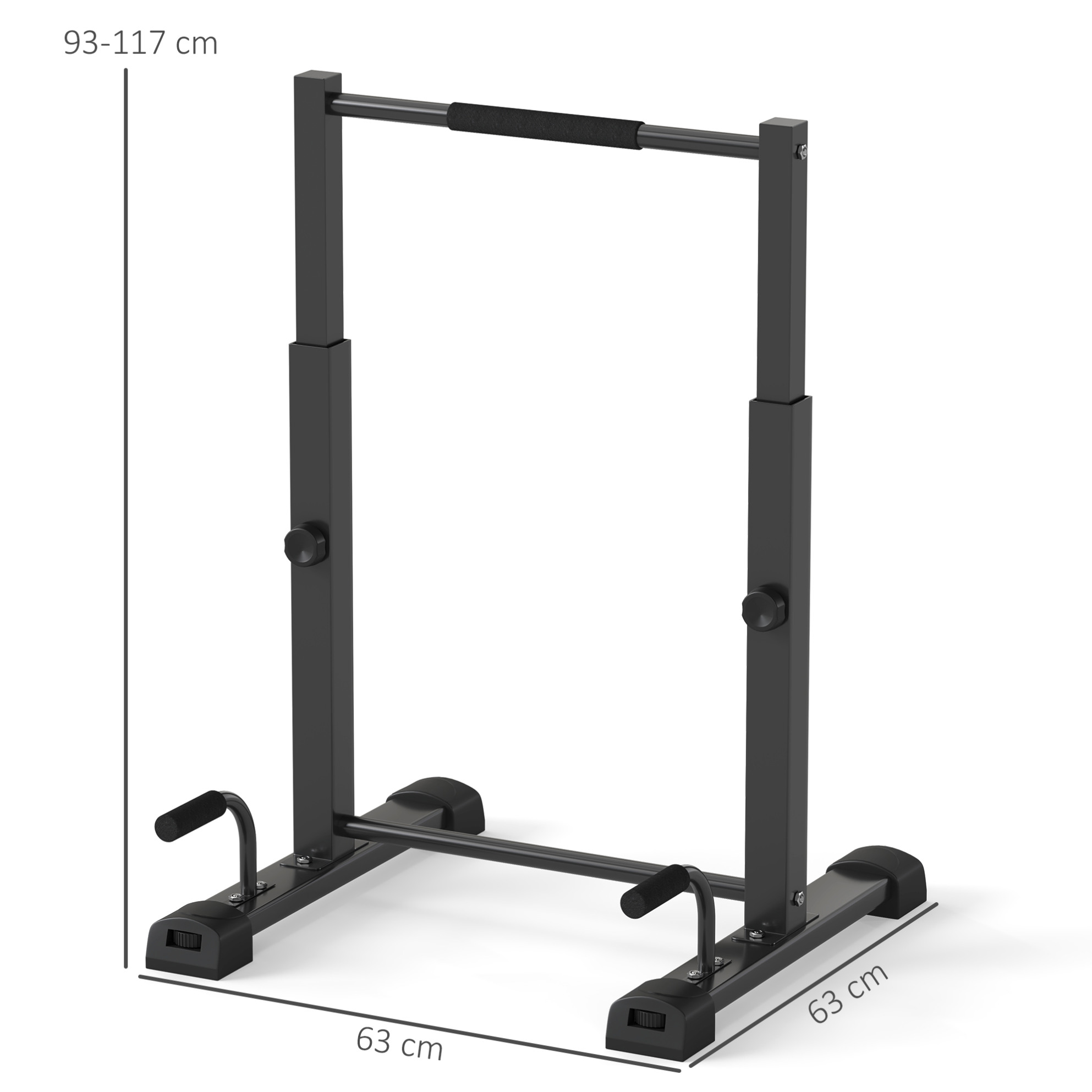 Verstellbare Dip-station, 540 Kg Tragkraft, 93–117 Cm, Stahl, Schwarz Havrya