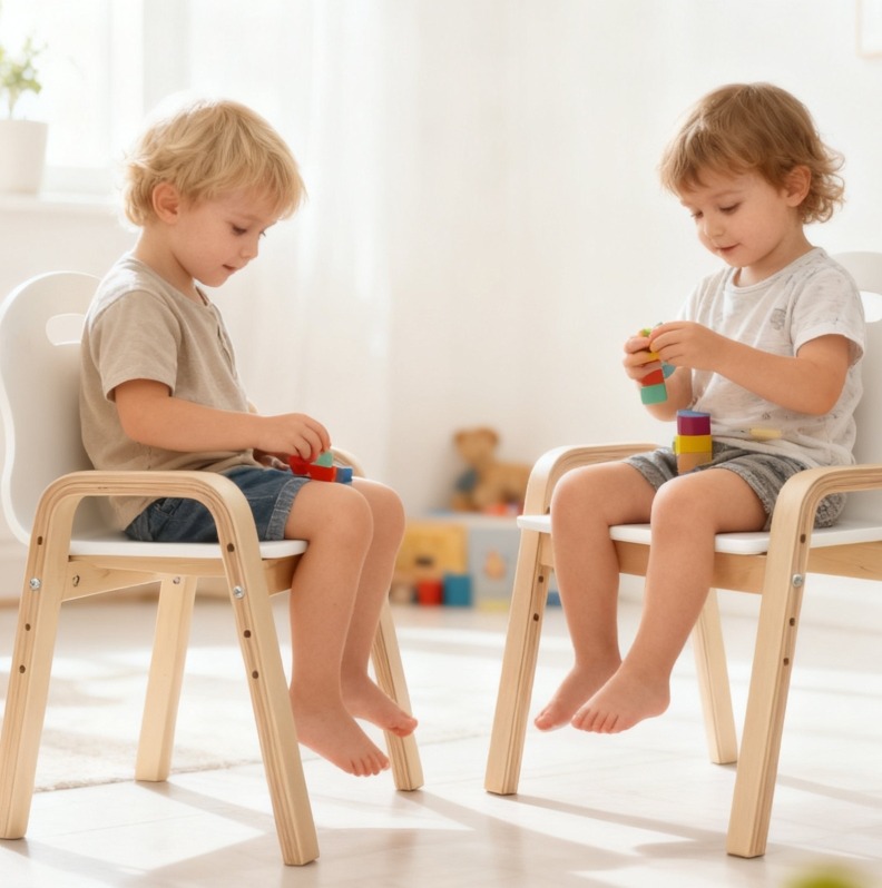 Verstellbarer Kinderstuhl Aus Holz, 2er-set, 3 Bis 15 Jahre, Weiß Havrya