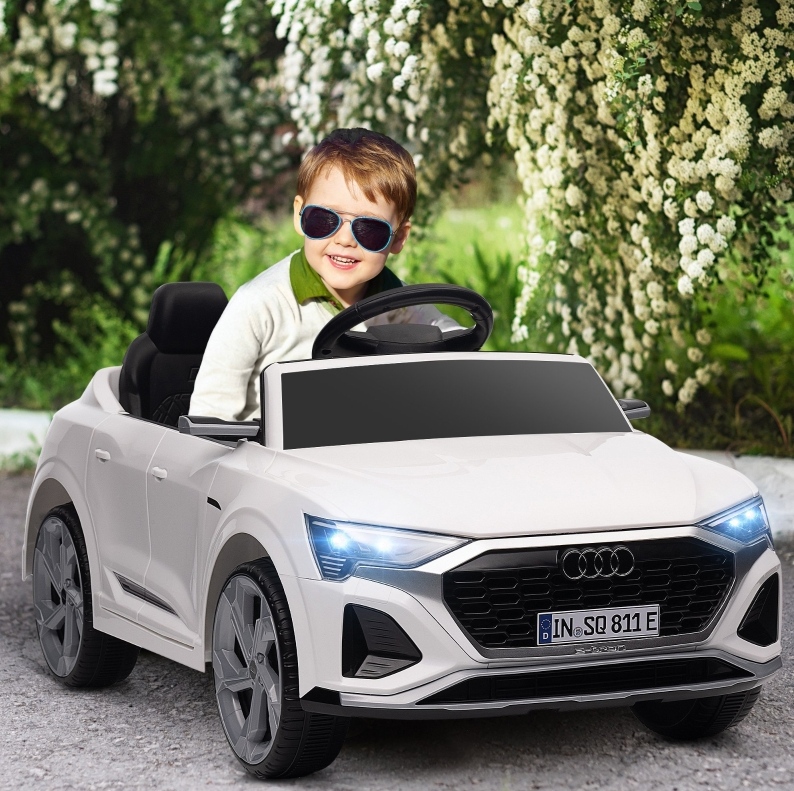 Kinder-elektroauto Audi Q8 12v, 3-5 Km/h, Fernbedienung, Licht, Musik, Weiß Havrya