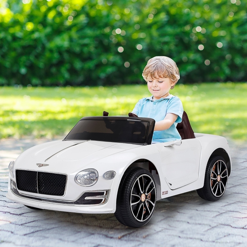 Lizenziertes Elektrisches Kinderauto Bentley Gt Mit Fernbedienung, Weiß Havrya