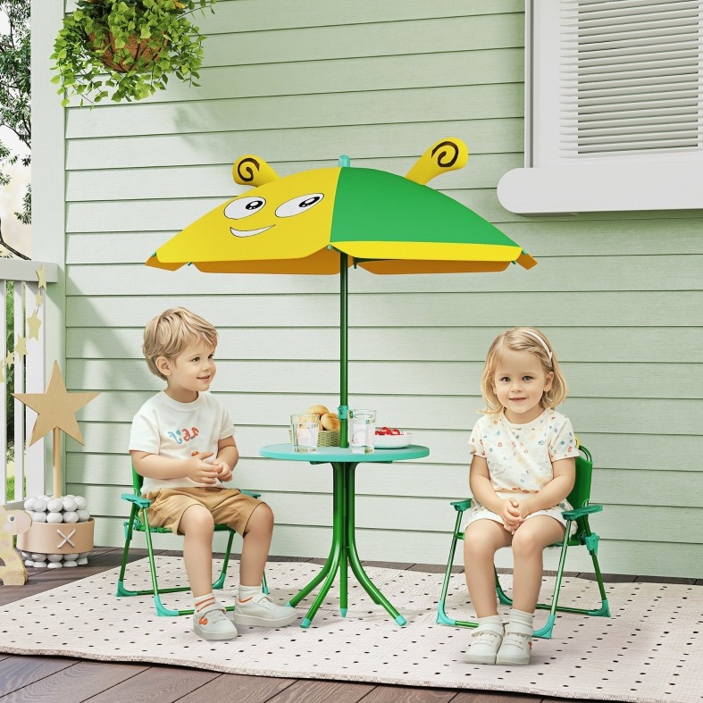 Meubliv Kinder-gartenset 49,5 X 49,5 X 50 Cm Grün – 2 Klappstühle